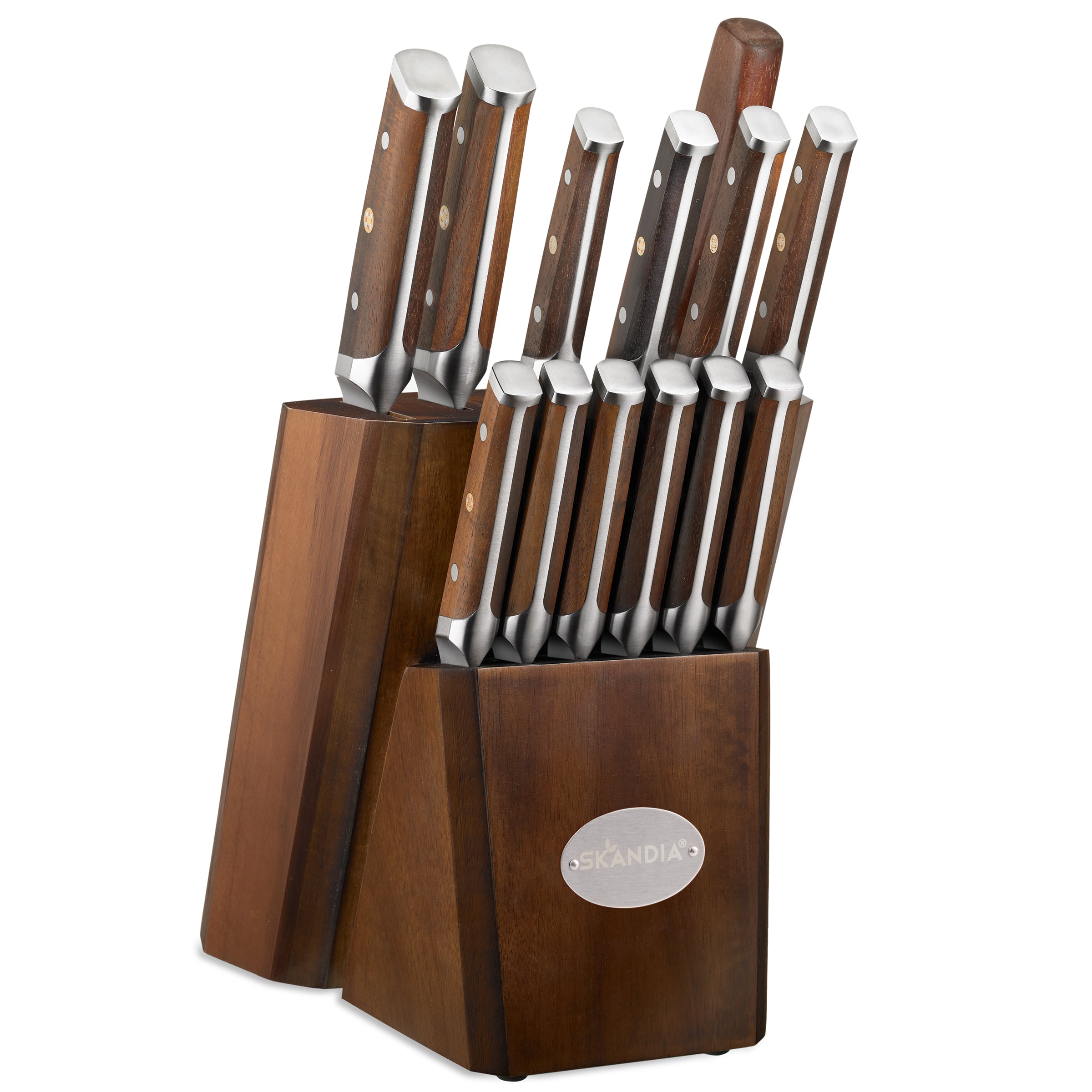 Skandia Harley 14-Piece Acacia Wood Knife Block Set