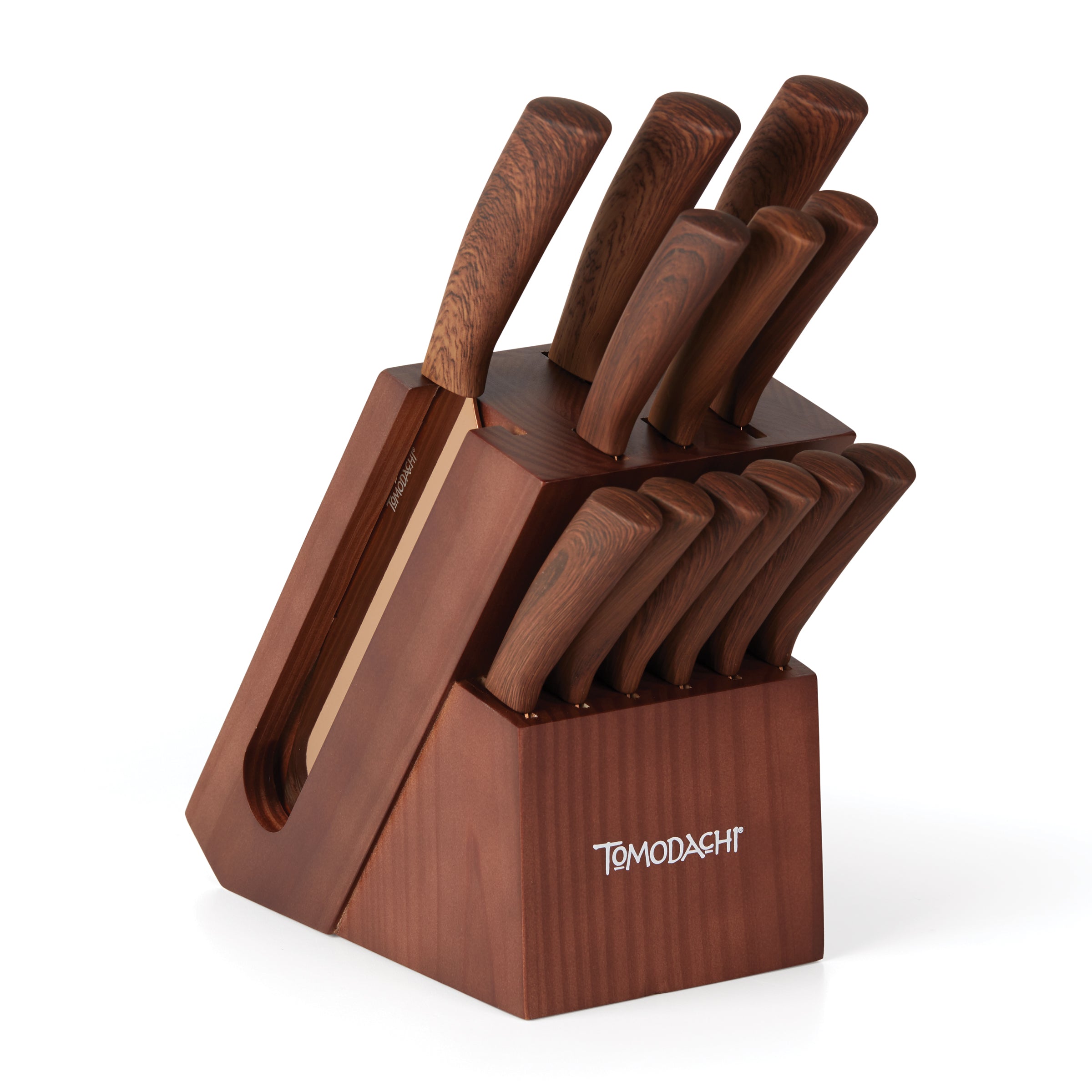 Tomodachi Copper & Wood 13-Piece Cutlery Set - Titanium Blades