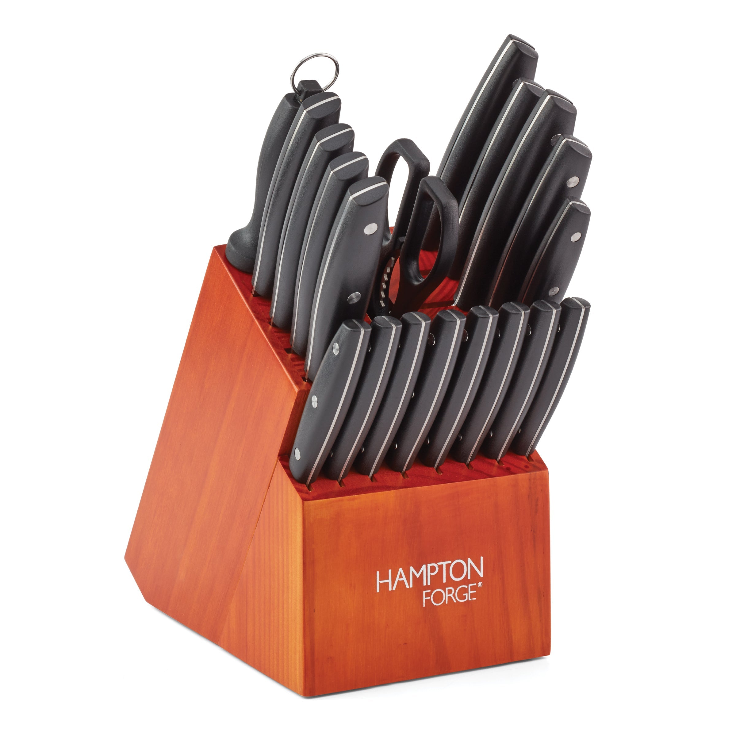 Hampton Forge Atlantis 20-Piece Stainless Steel Knife Block Set