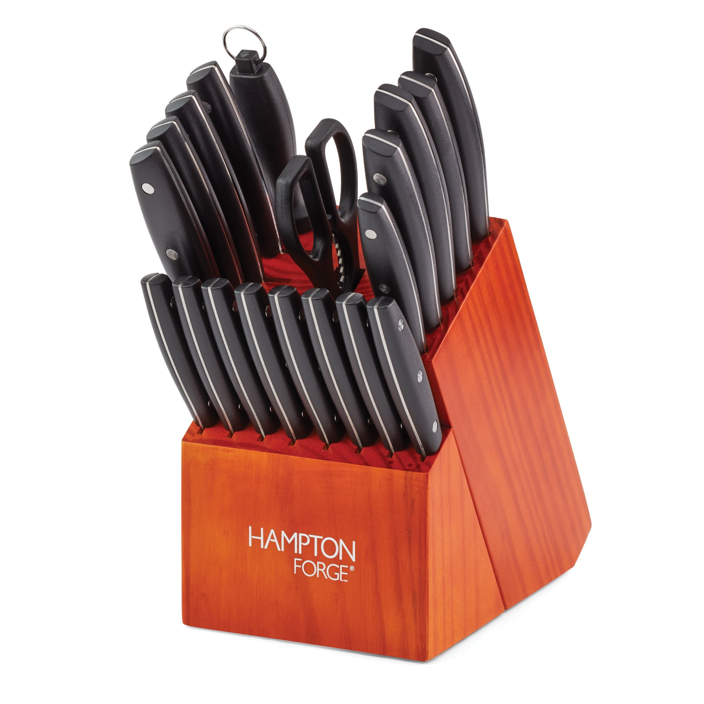 Hampton Forge Atlantis 20-Piece Stainless Steel Knife Block Set