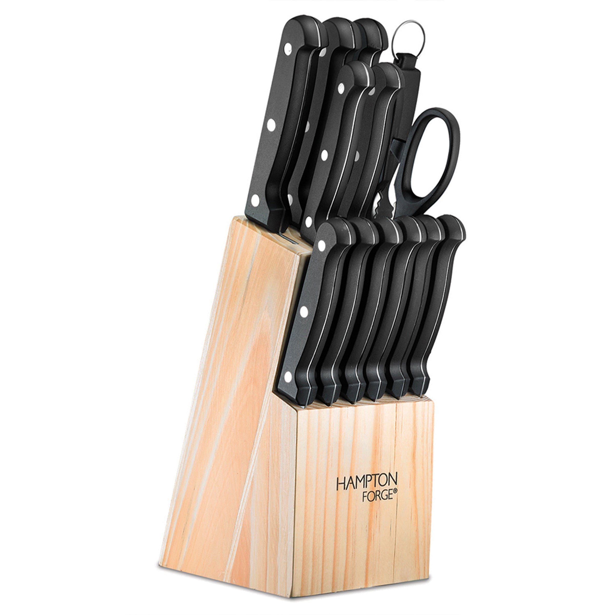 Brighton 14-Piece Knife Block Set with Wood Stand