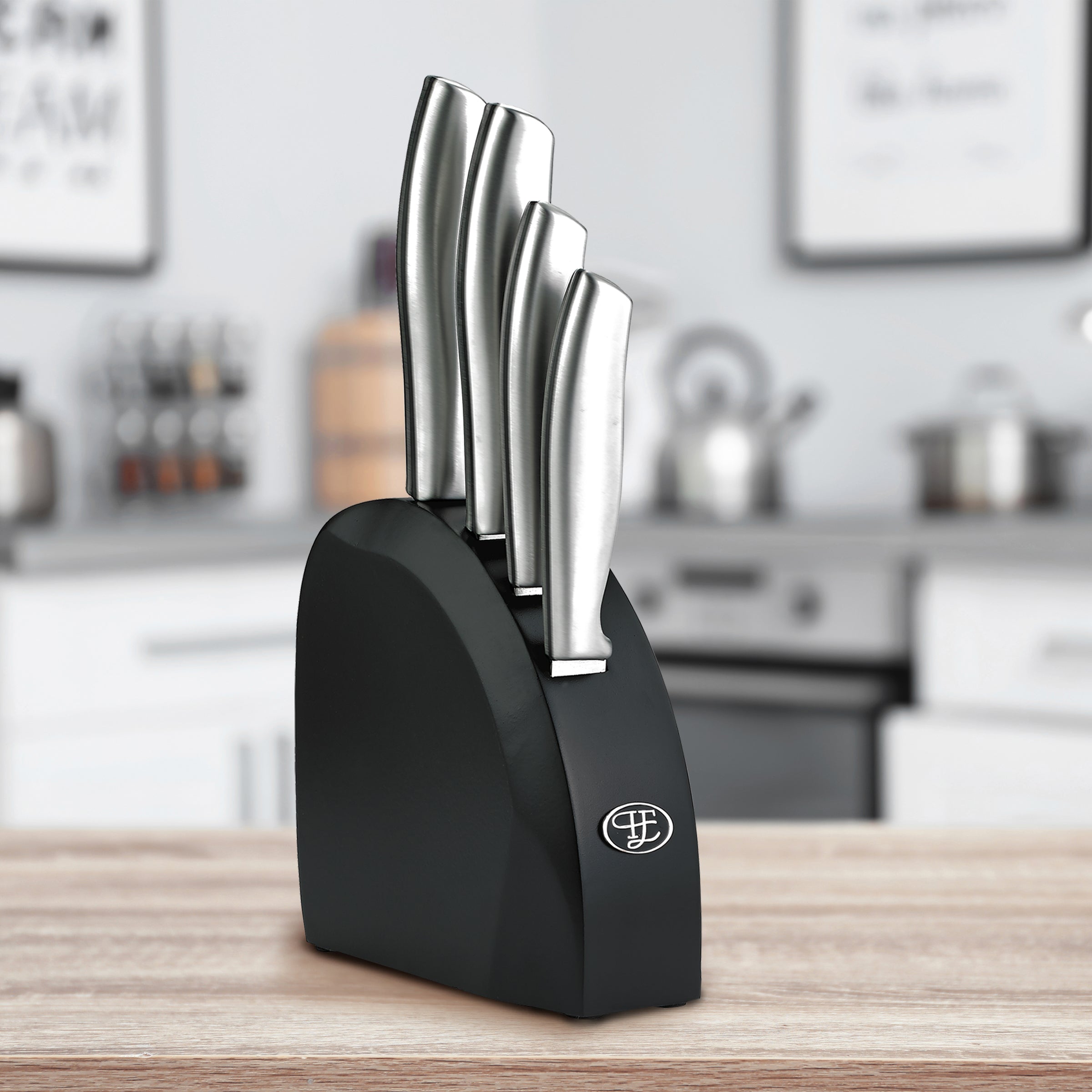 Hampton Forge Kobe 5-Piece Knife Set with Block - Sharp & Space-Saving