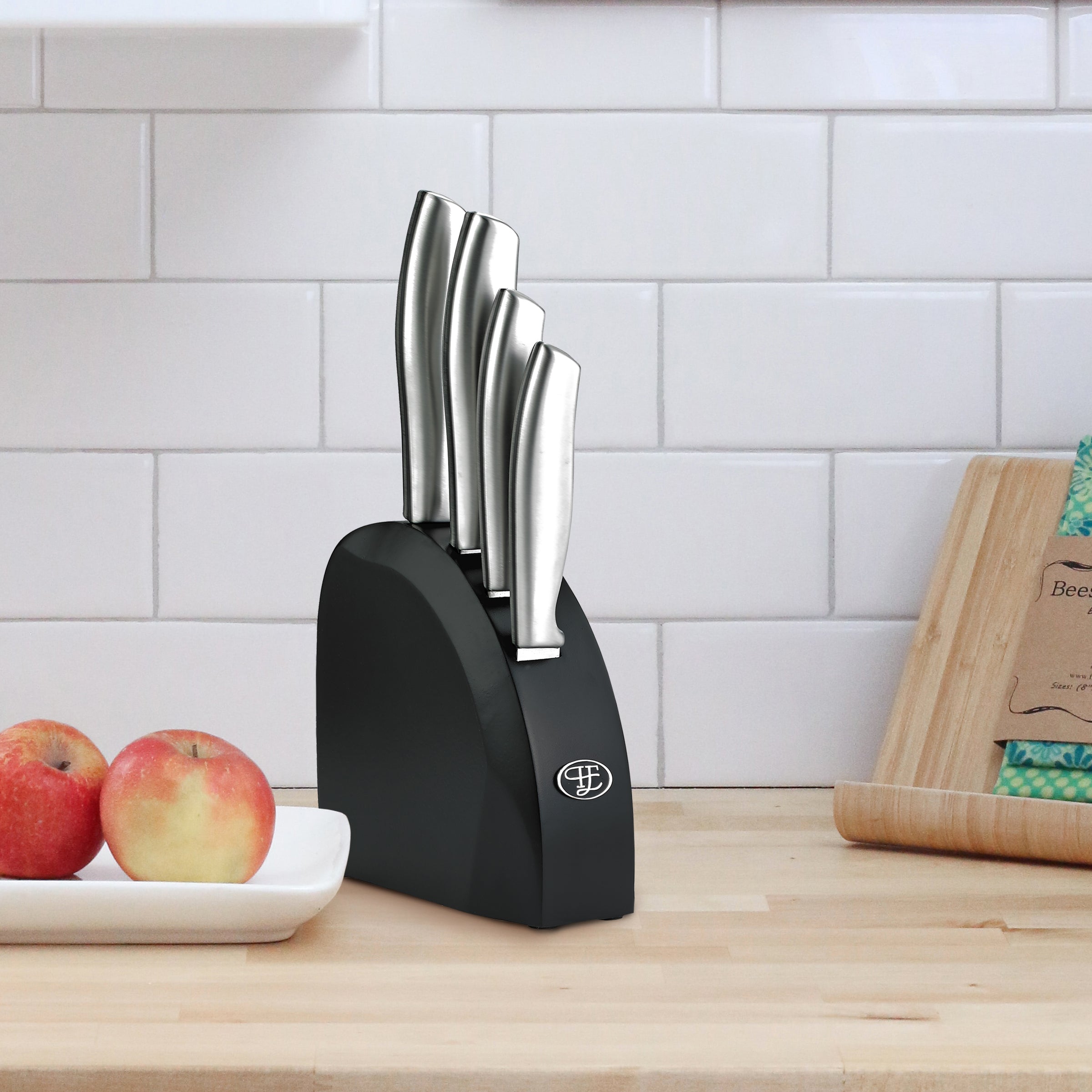 Hampton Forge Kobe 5-Piece Knife Set with Block - Sharp & Space-Saving