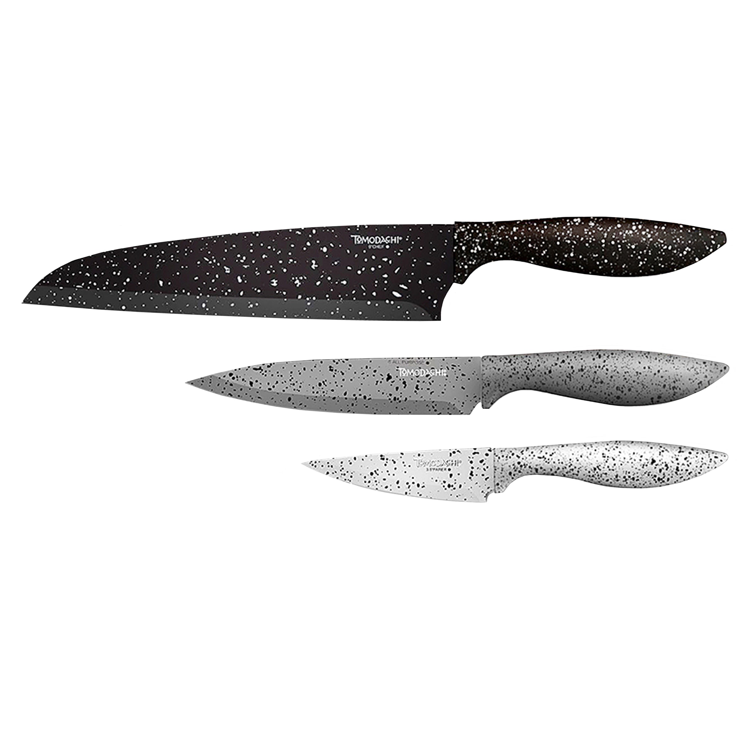 Tomodachi Sandstone 3-Piece Cutlery Set - Stainless Steel with Quartz-Sand Design
