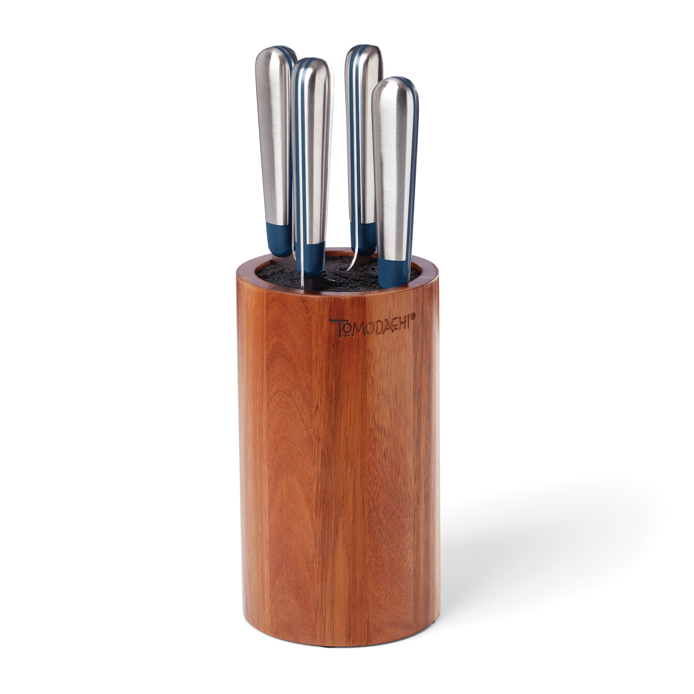 Keen Acacia Wood Knife Set - 5-Piece Bristle Block Cutlery