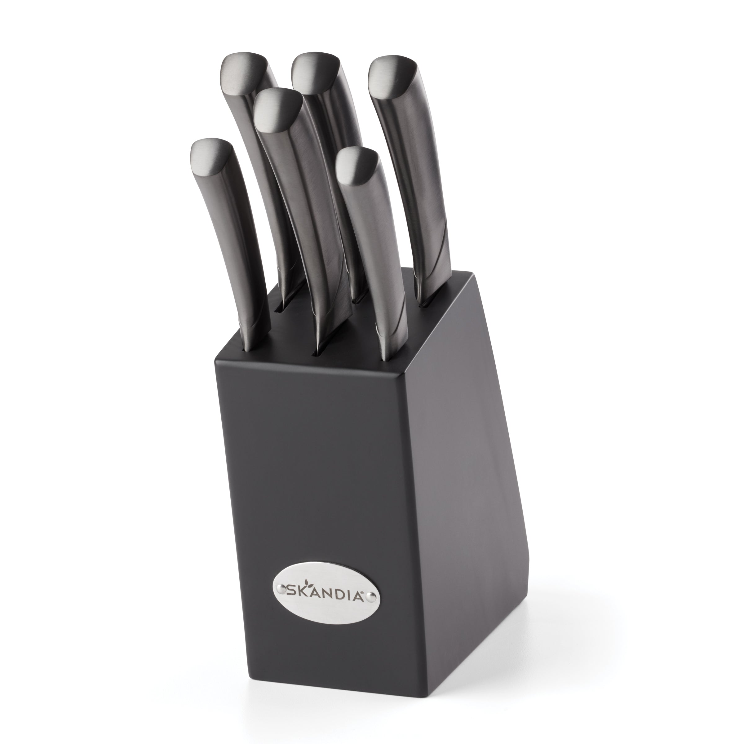 Skandia Beck 7-Piece Knife Set with Gunmetal Block