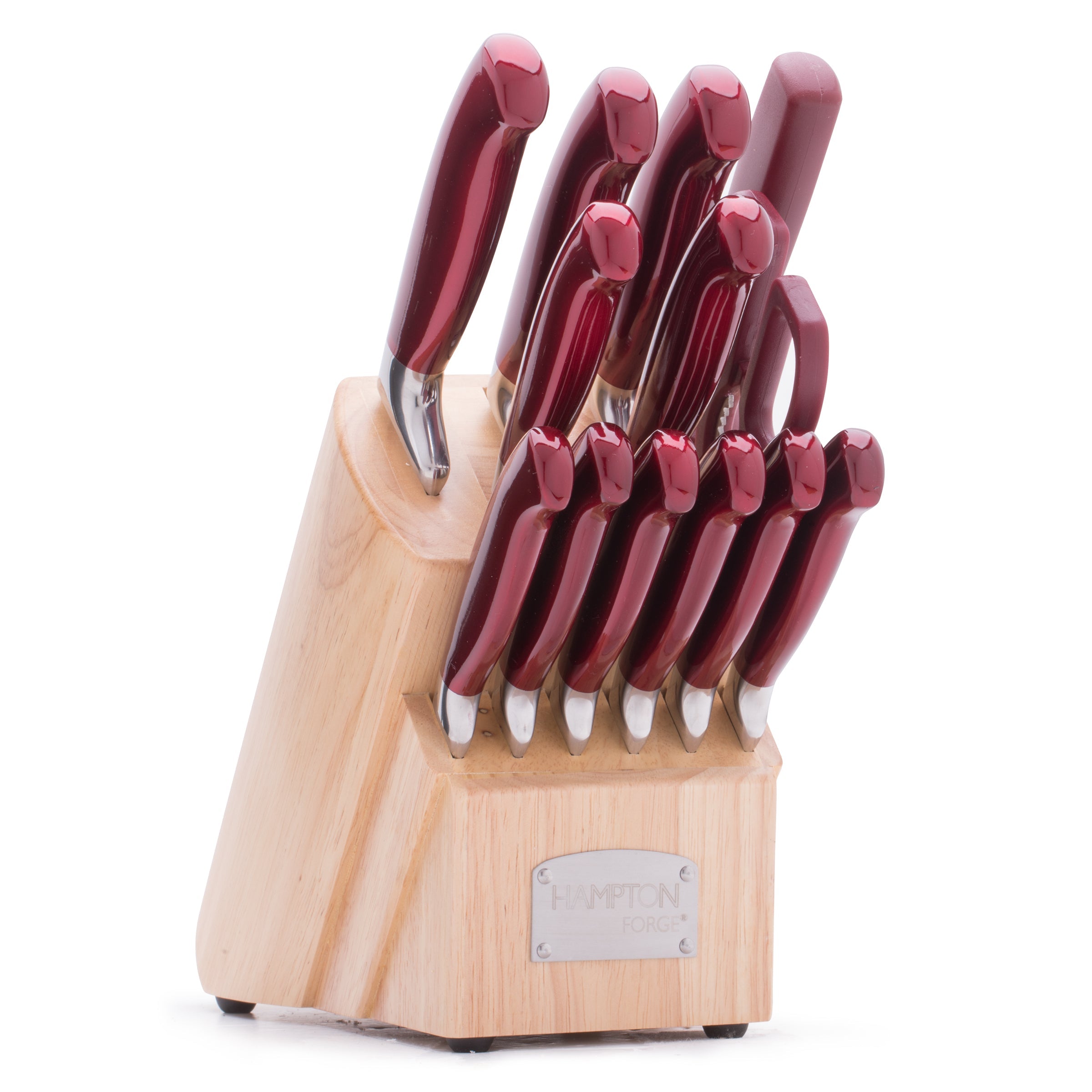 Hampton Signature Argentum Red 14-Piece Knife Set with Block