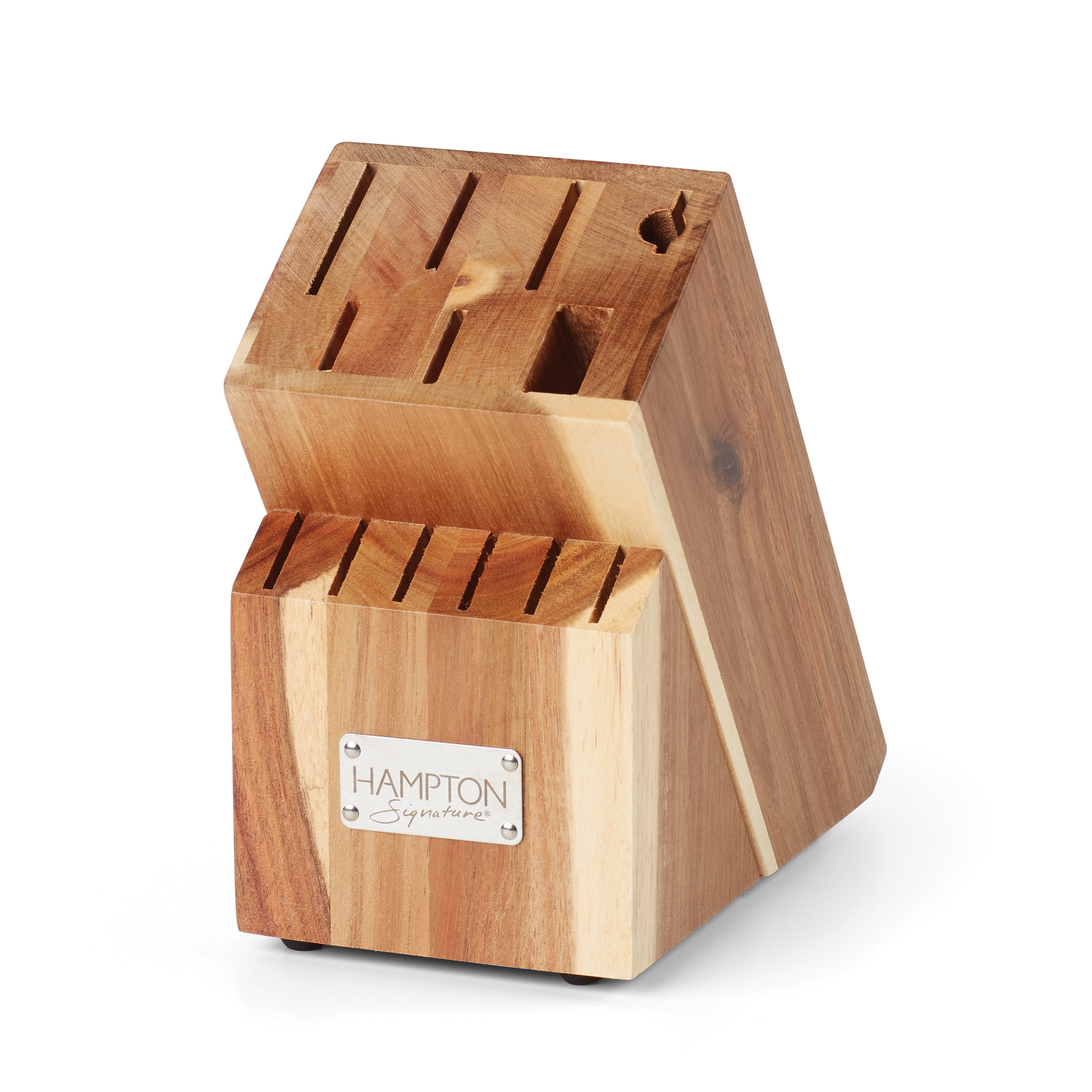 Hampton Signature Rorik Red 14-Piece Stainless Steel Knife Set with Acacia Block