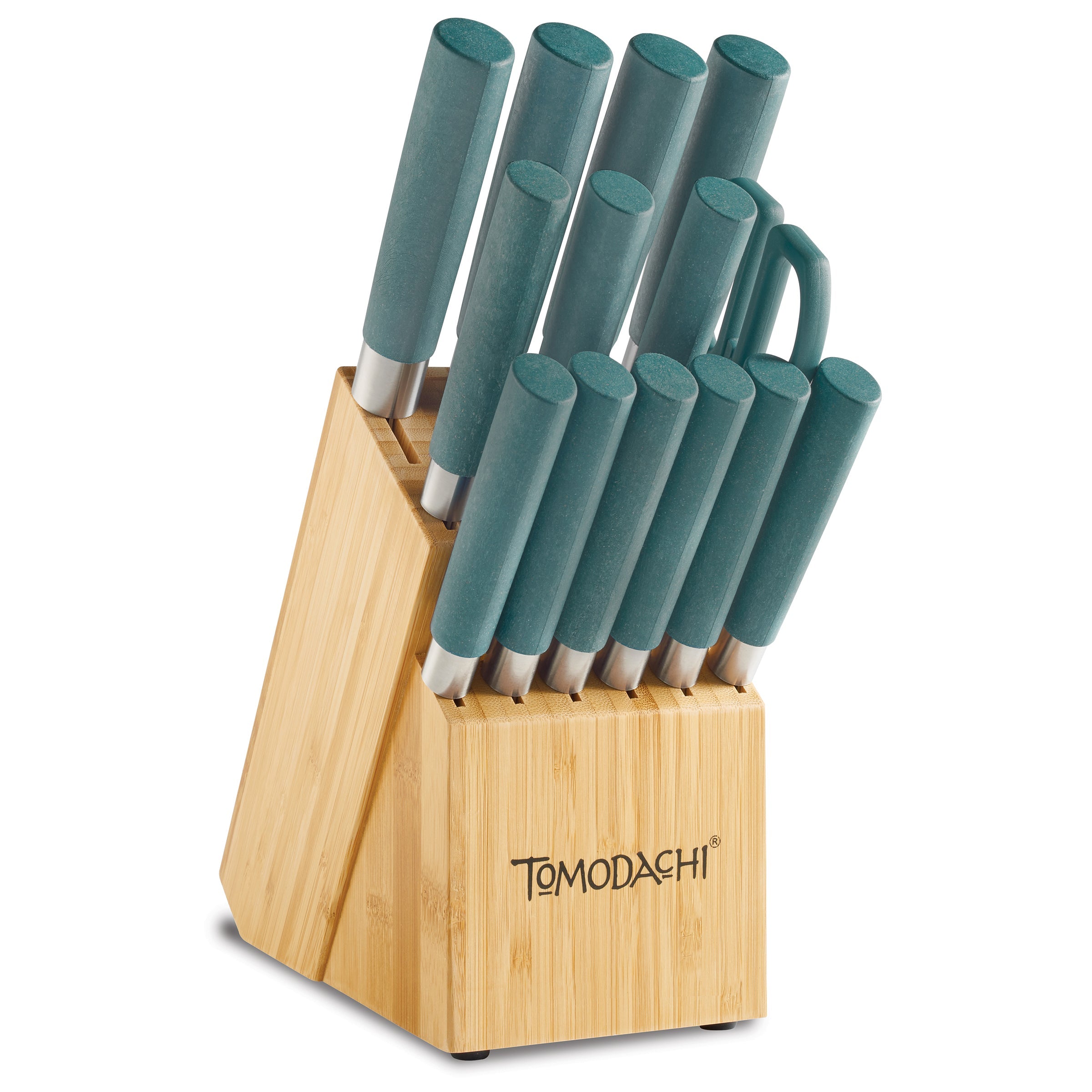 Haruto 15-Piece Stainless Steel Knife Set with Eco-Friendly Handles