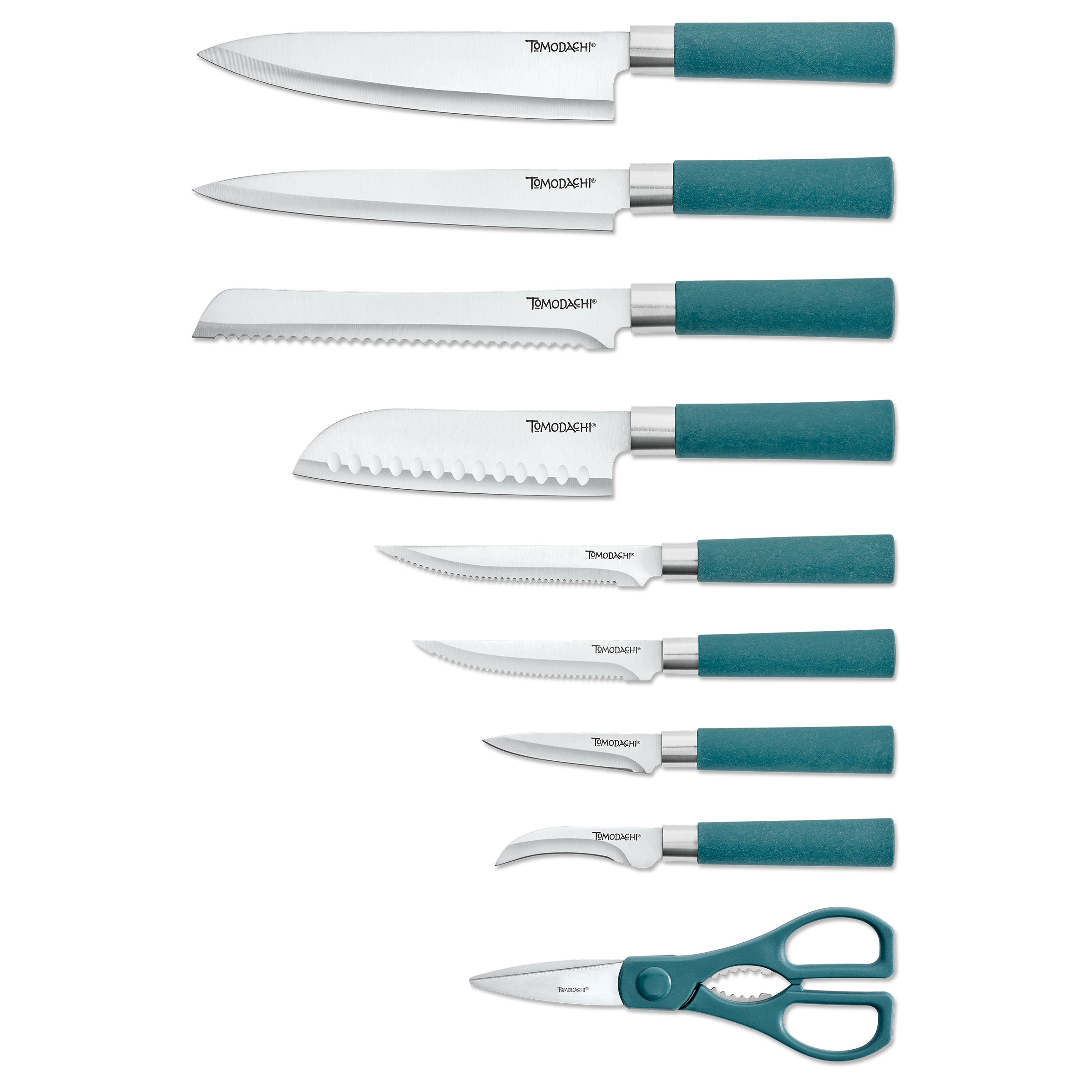 Haruto 15-Piece Stainless Steel Knife Set with Eco-Friendly Handles