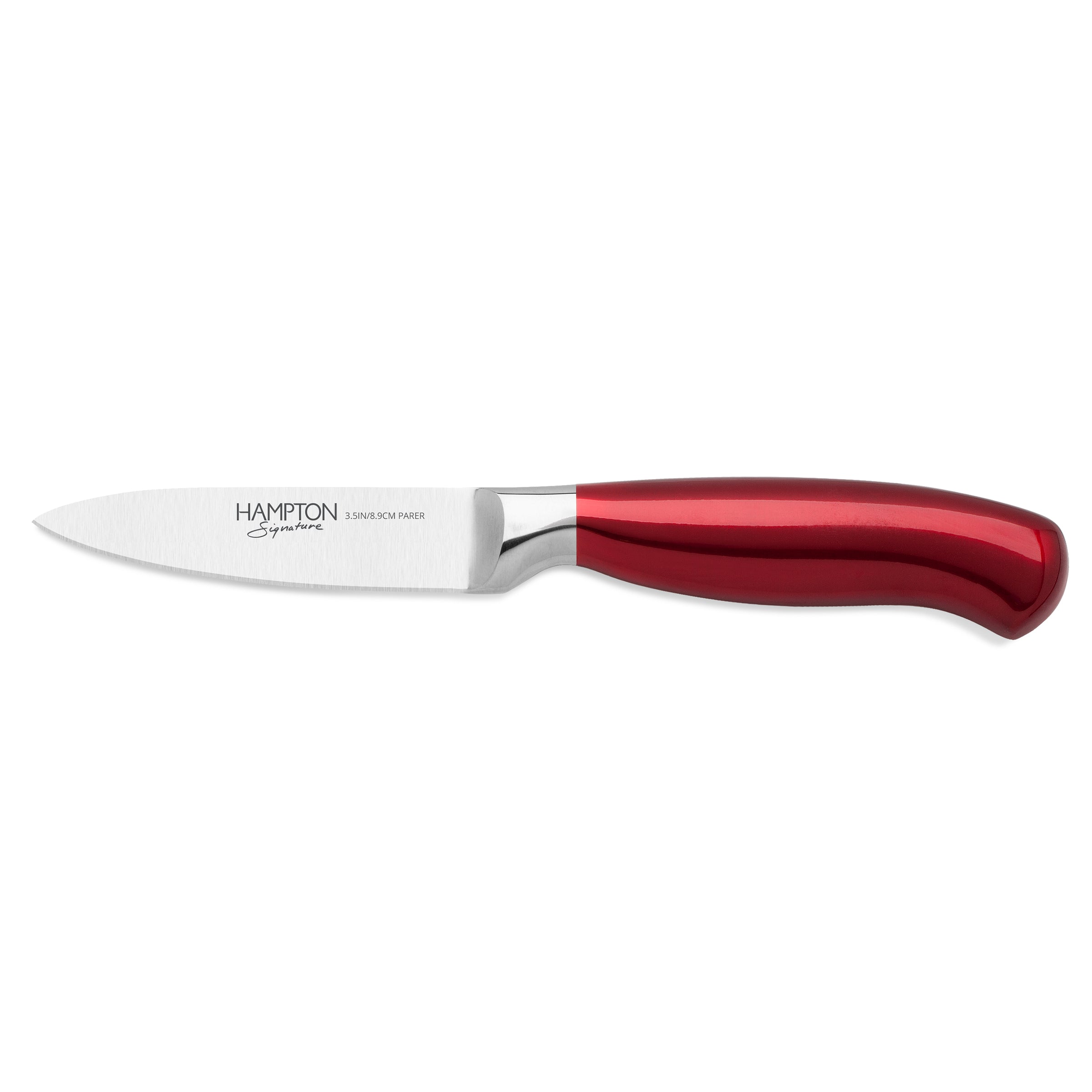 Argentum Red Paring Knife with Blade Guard - 3.5" Stainless Steel