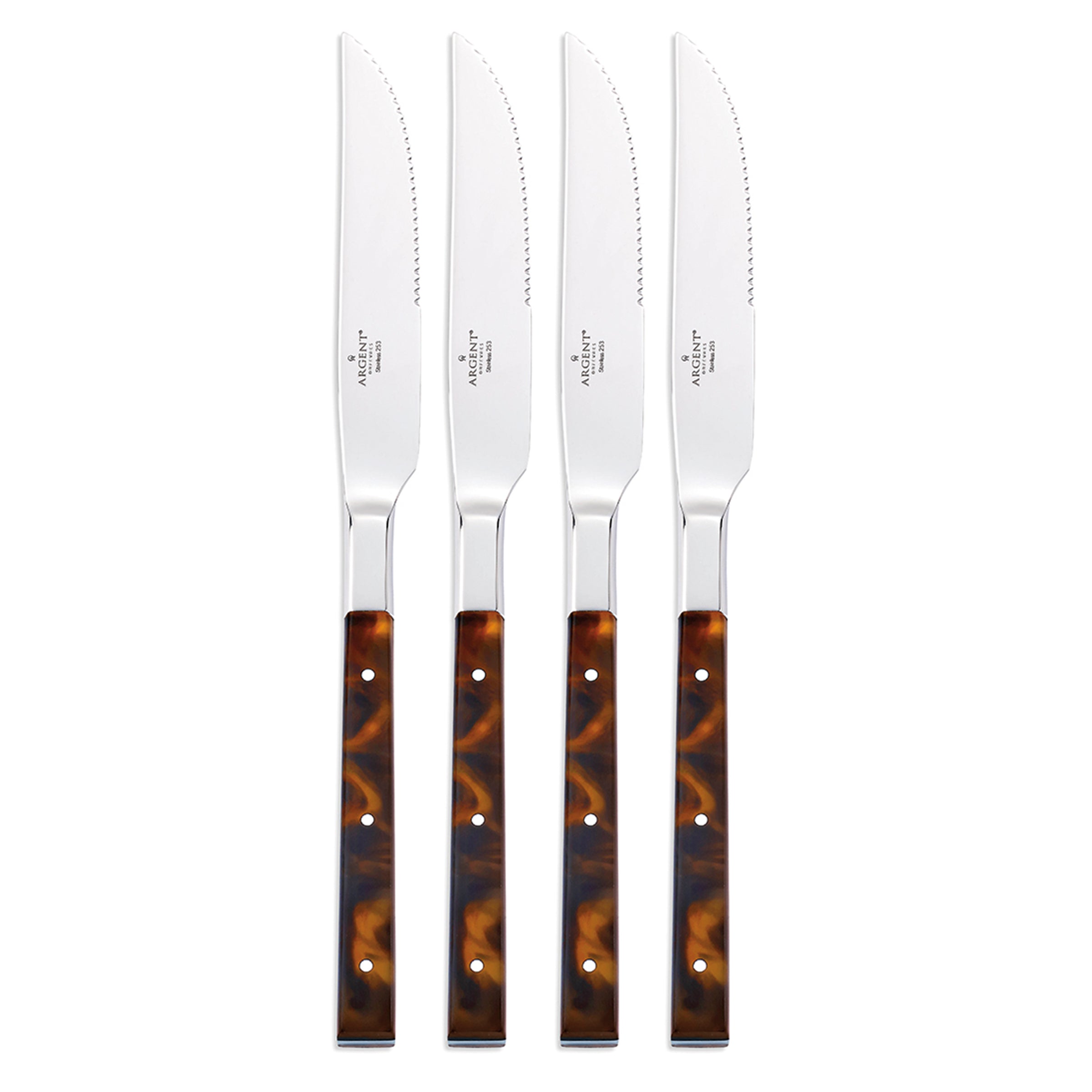 St. Laurent 4-Piece Steak Knife Set with Tortoise Handles
