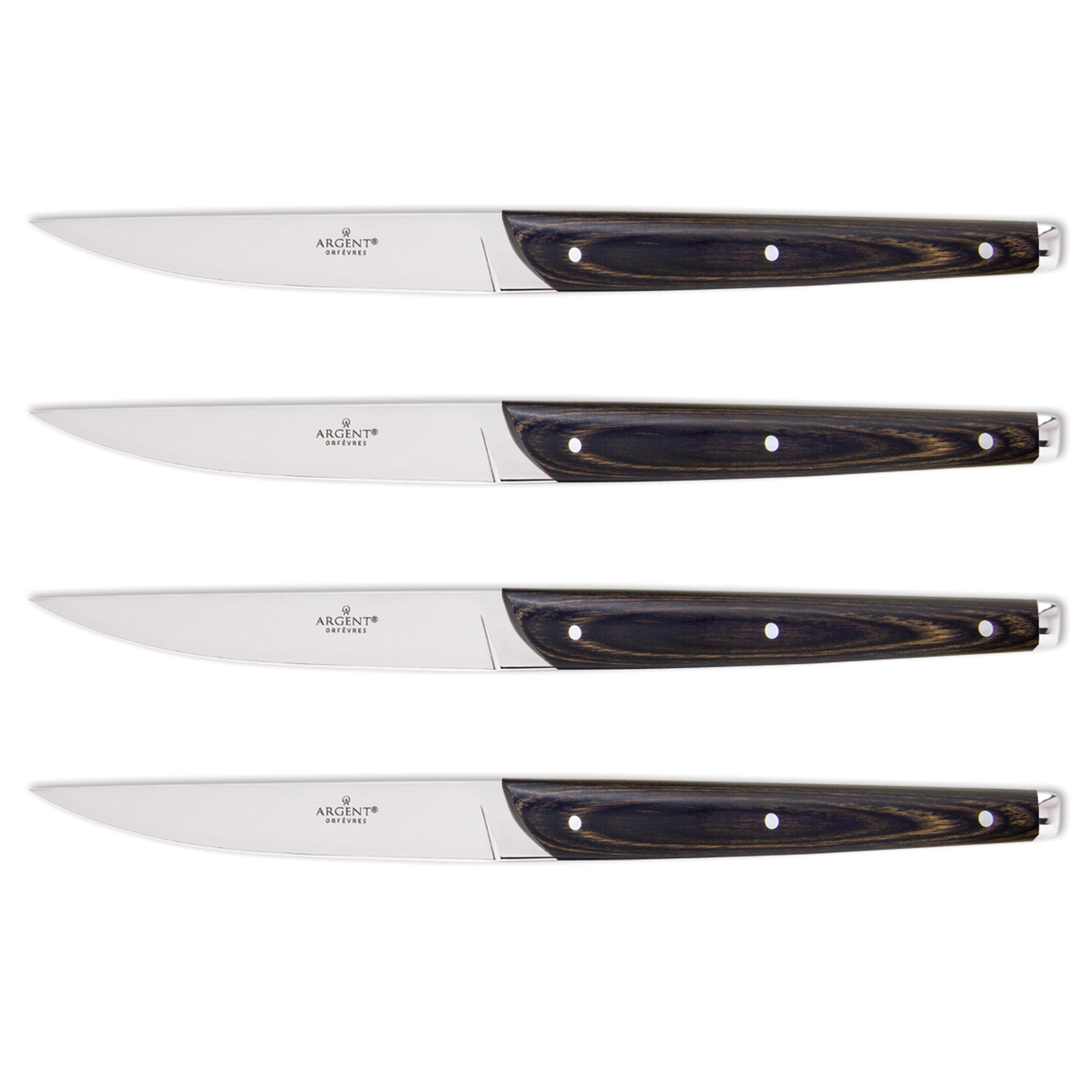 Clevedon Pakkawood Steak Knives Set - 4 Piece Modern Cutlery