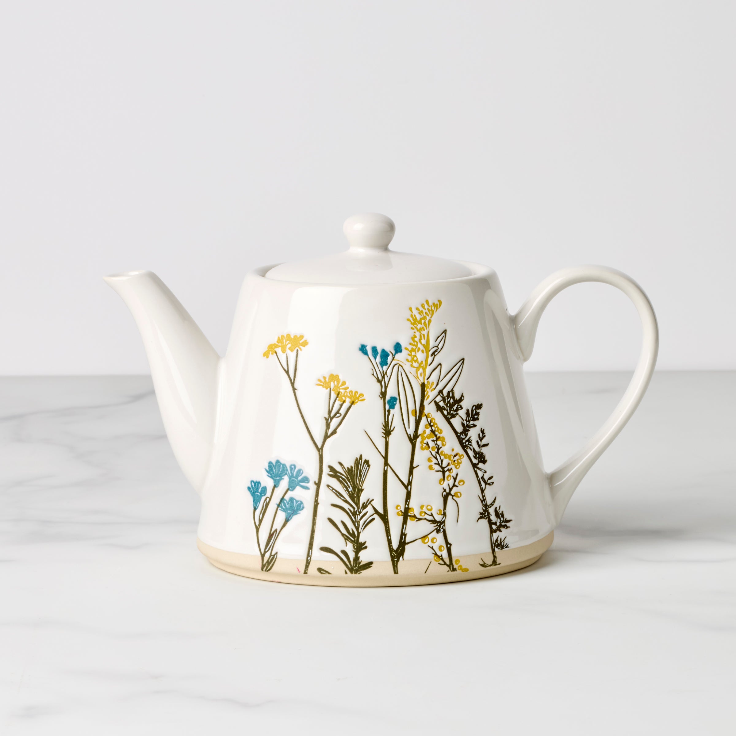 Wildflowers Stoneware Teapot with Floral Design