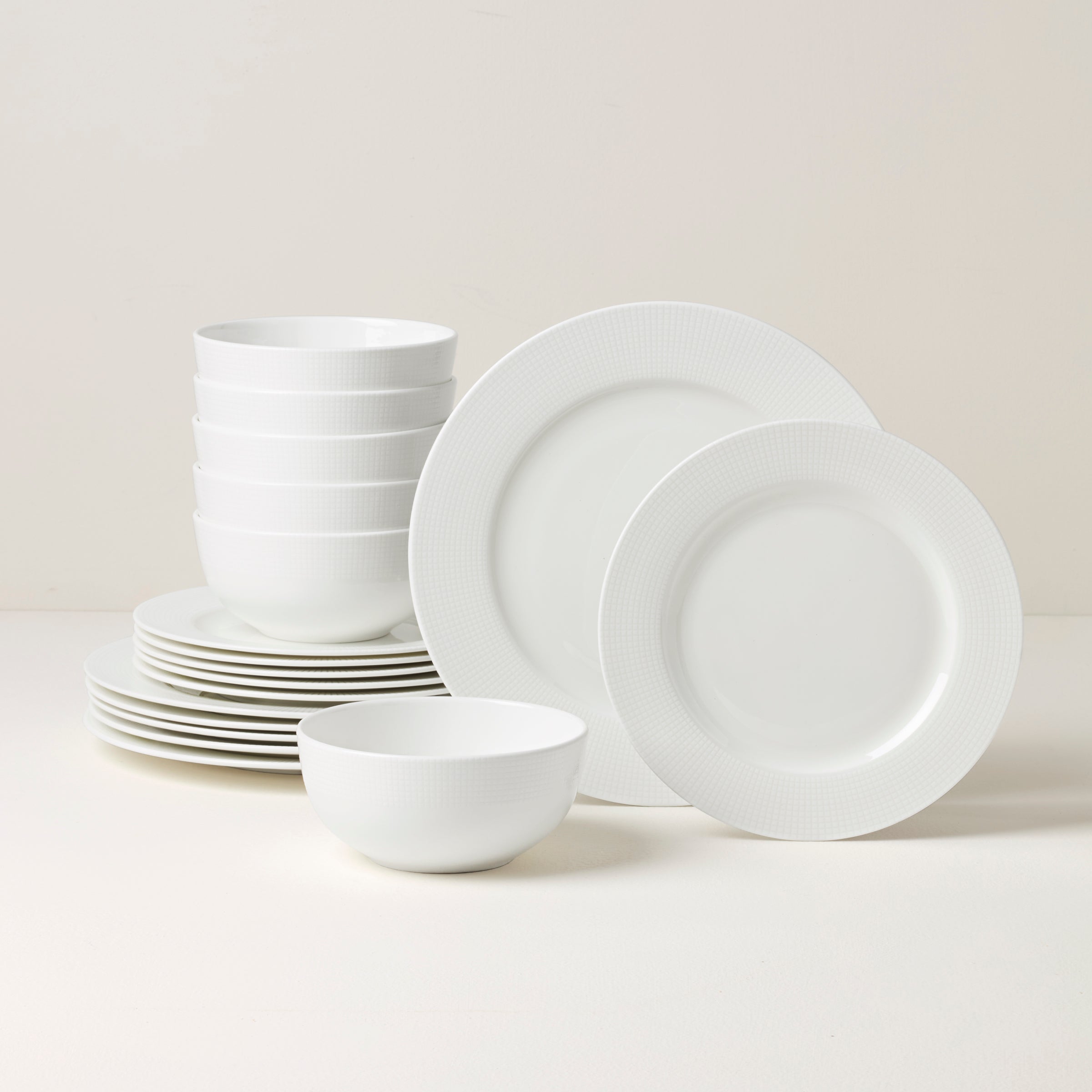 Tuscany Classics 18-Piece Bone China Dinnerware Set - White