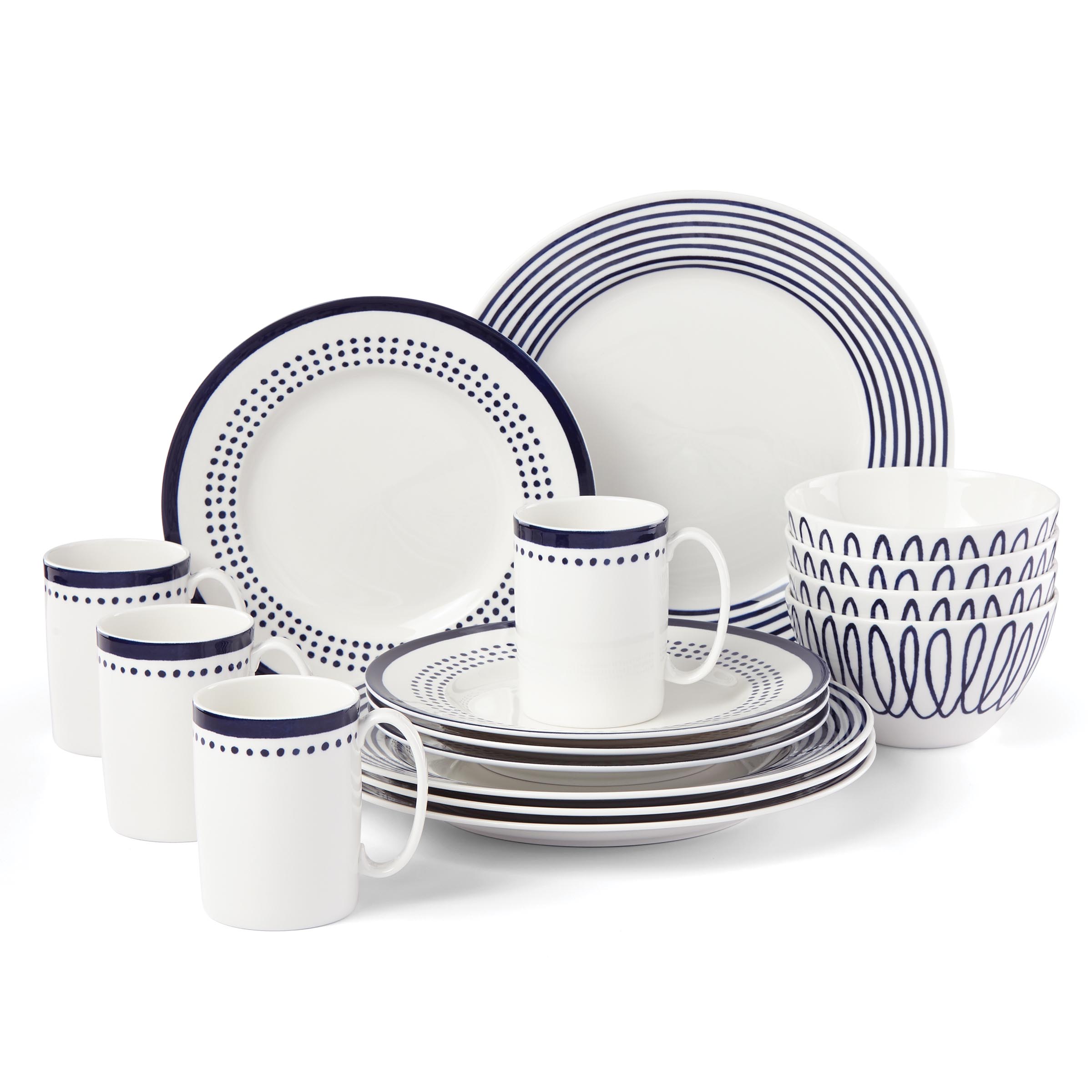 Charlotte Street East Porcelain Dinnerware Set - 16-Piece
