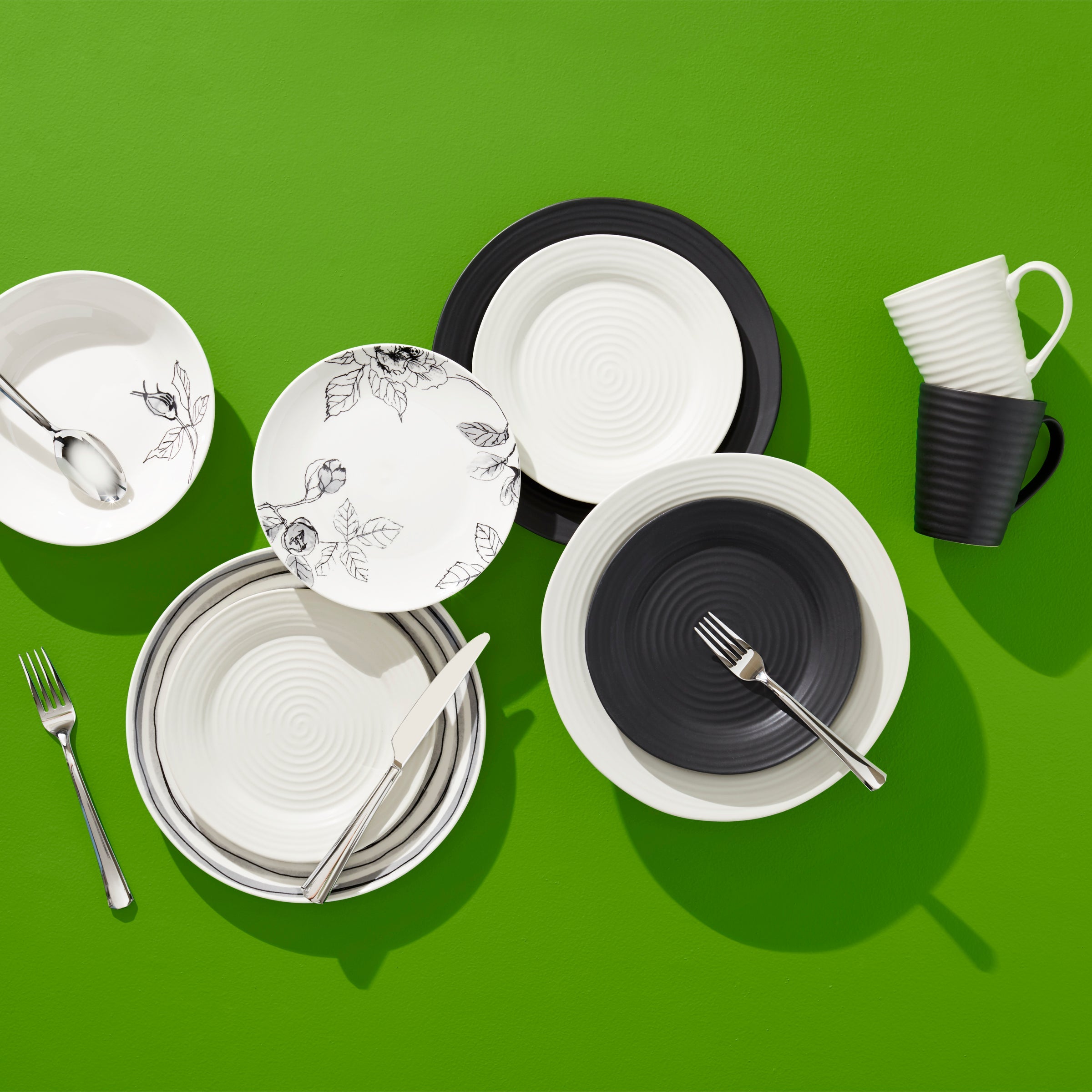Oneida Ridge 12-Piece Dinnerware Set - Artisan-Designed Everyday Plates & Bowls