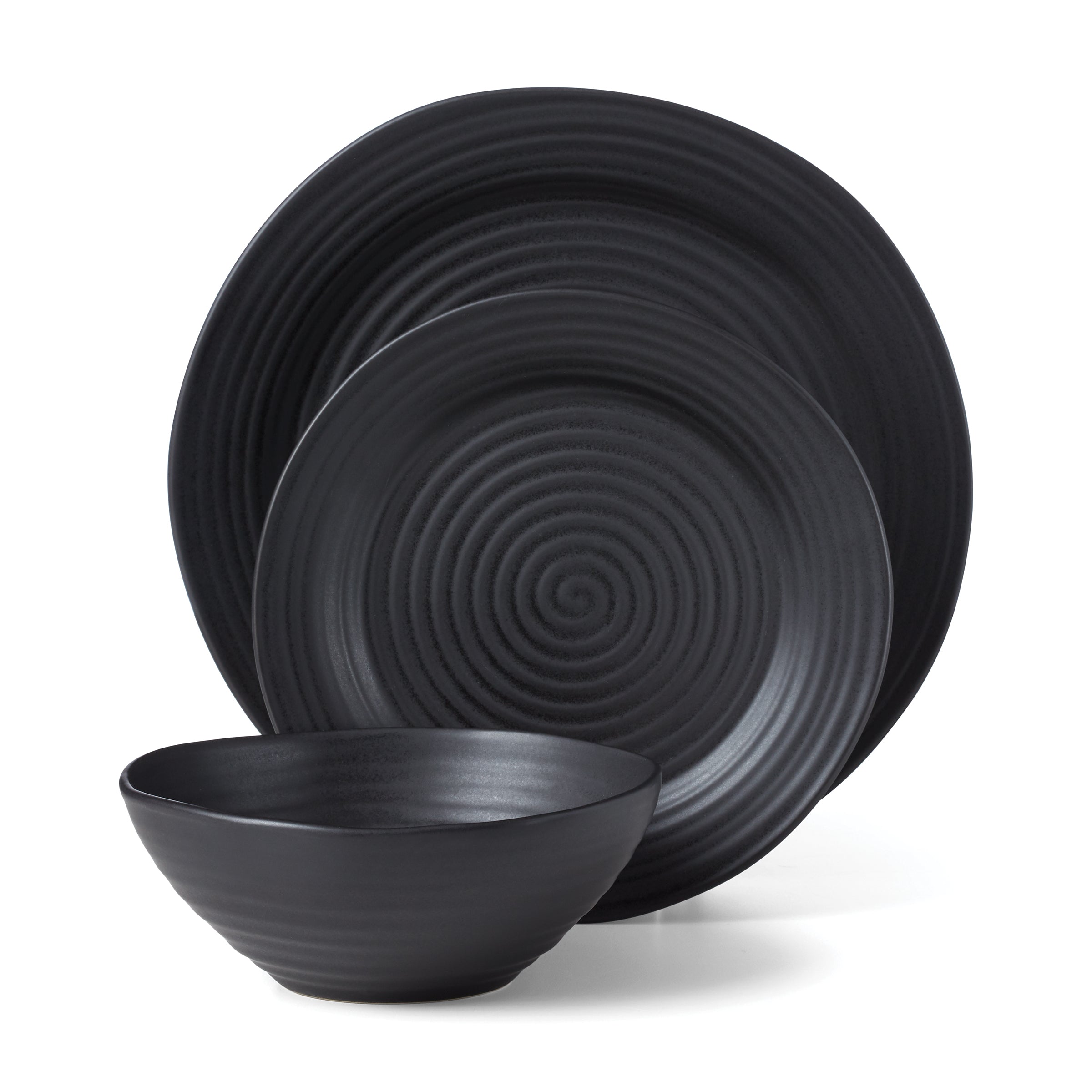 Oneida Ridge 12-Piece Dinnerware Set - Artisan-Designed Everyday Plates & Bowls