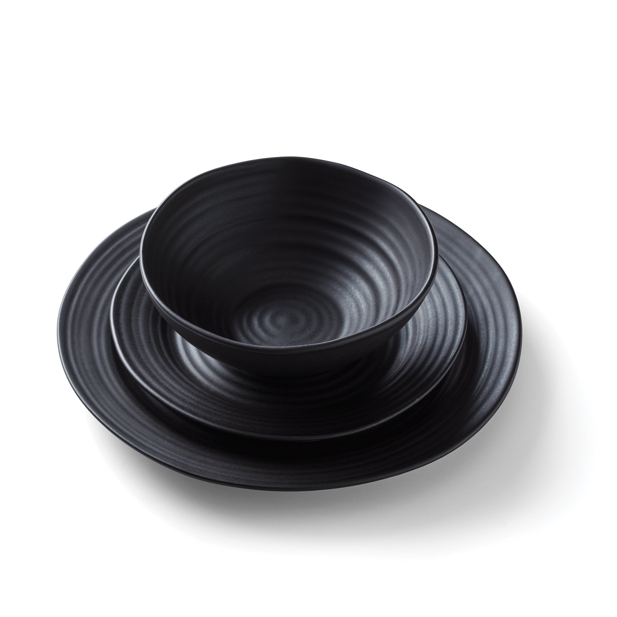 Oneida Ridge 12-Piece Dinnerware Set - Artisan-Designed Everyday Plates & Bowls