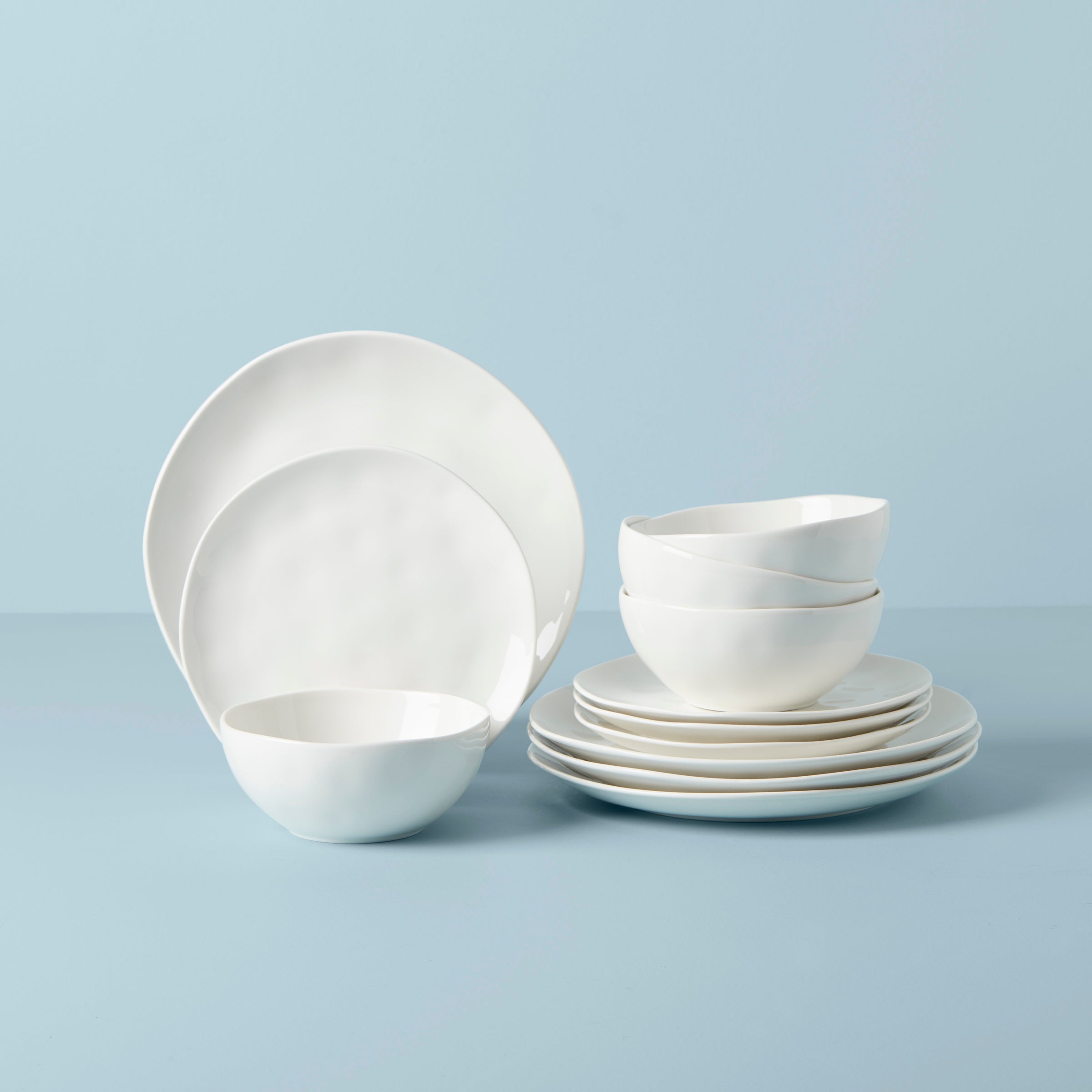 Bay Colors 12-Piece White Dinnerware Set - Dishwasher & Microwave Safe