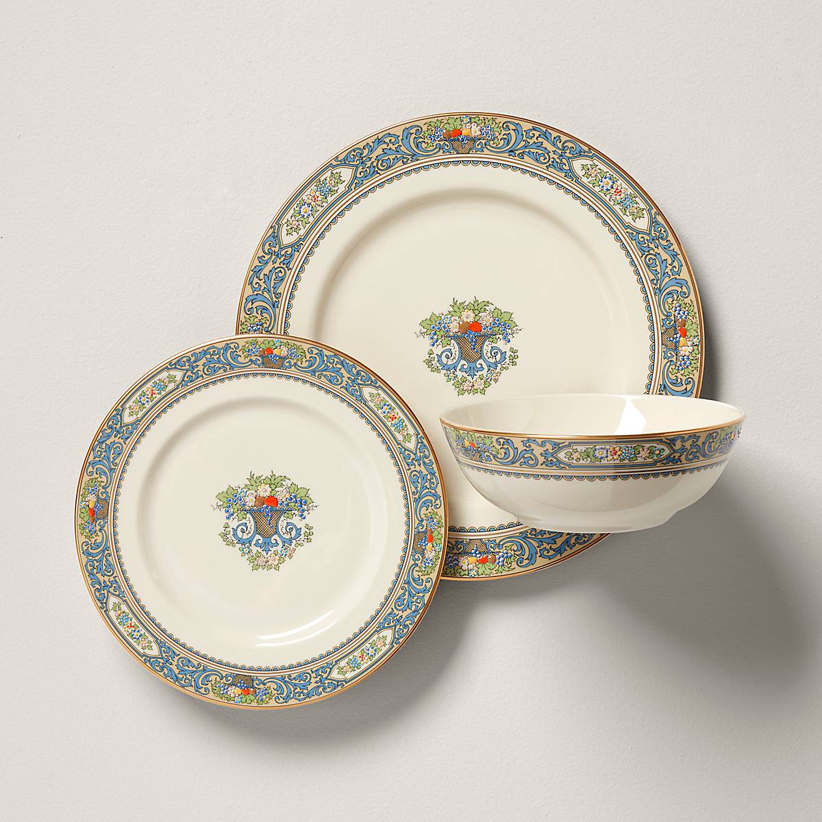 Handcrafted Autumn 3-Piece Porcelain Dinner Set with Gold Accents