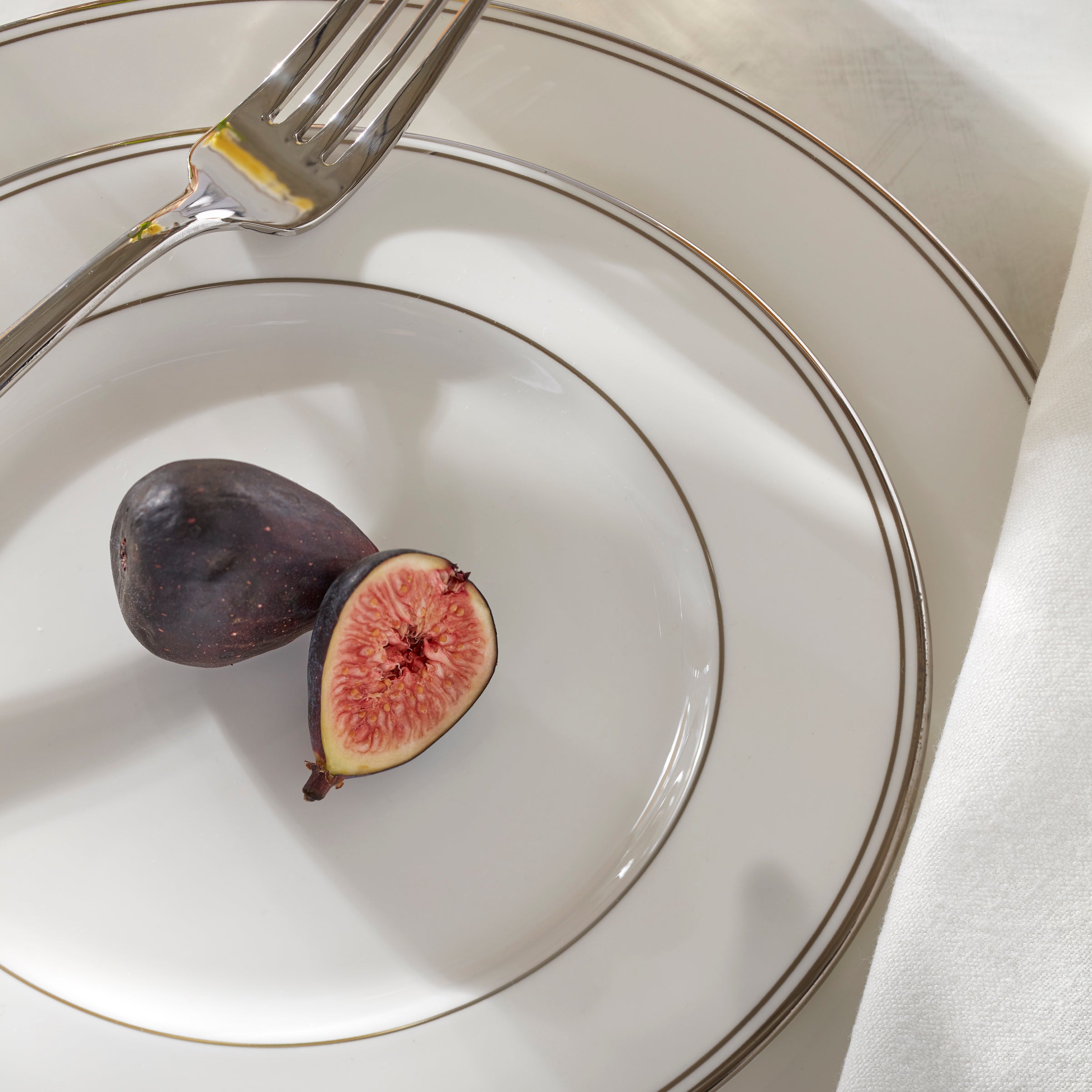 Federal Platinum Porcelain 5-Piece Place Setting with Dishwasher-Safe Design