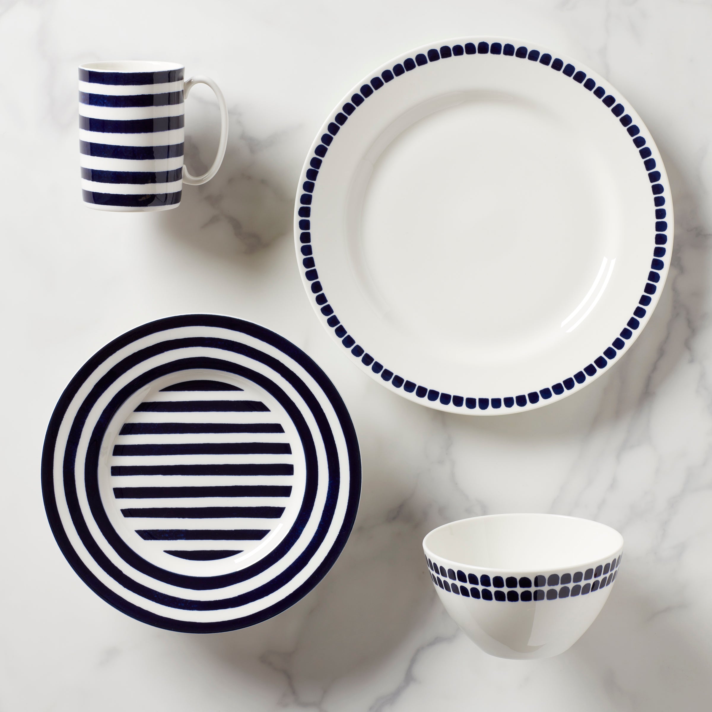 Charlotte Street North Porcelain Dinnerware Set - 4-Piece Place Setting