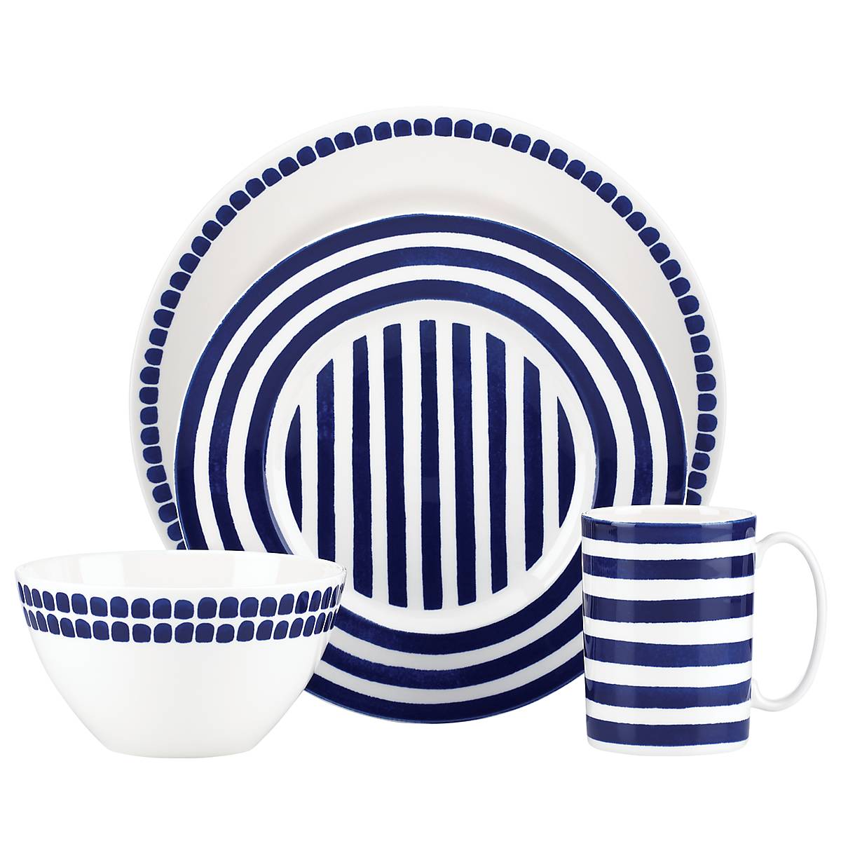 Charlotte Street North Porcelain Dinnerware Set - 4-Piece Place Setting