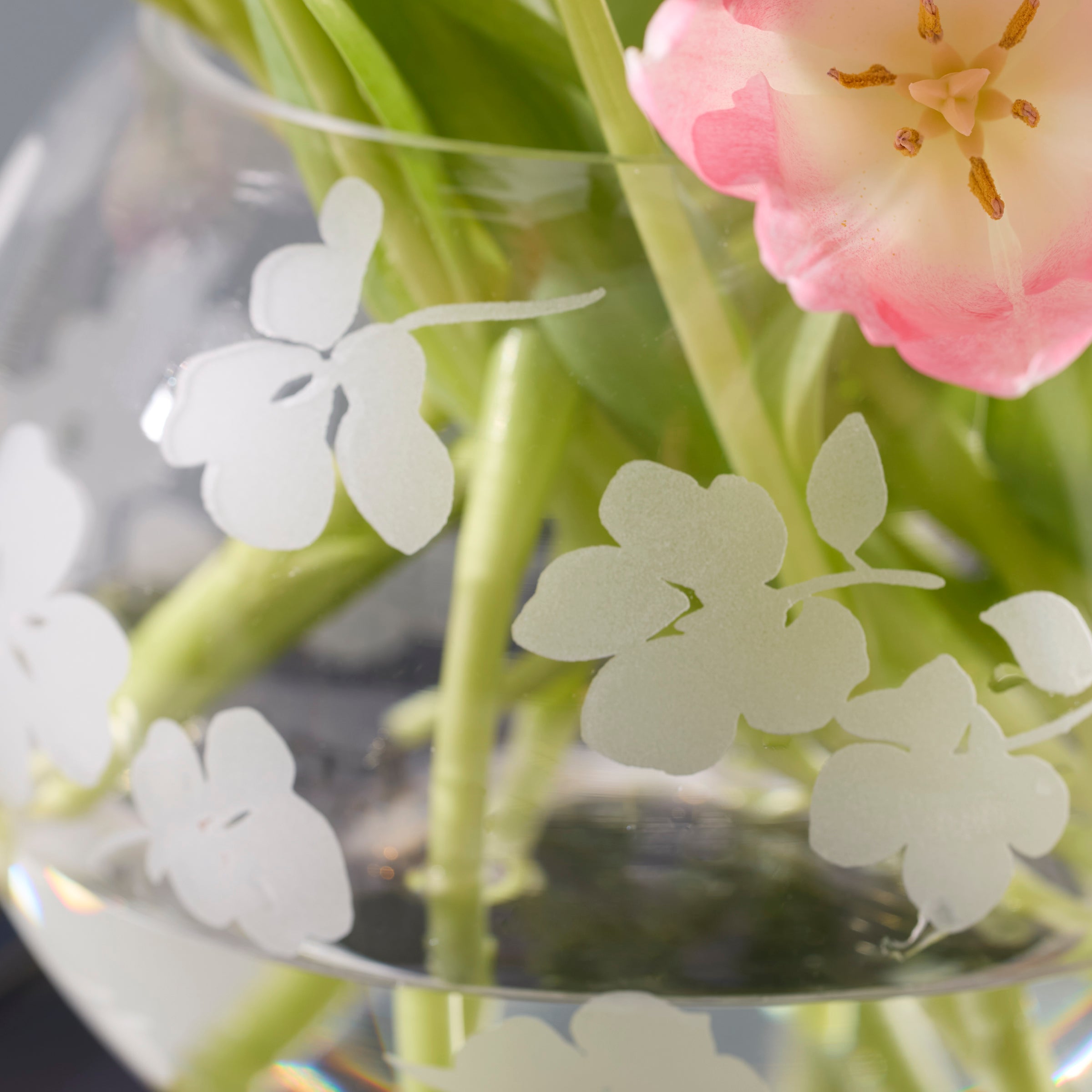Kate Spade Spring Pansies Glass Rose Bowl - Petite Floral Vase