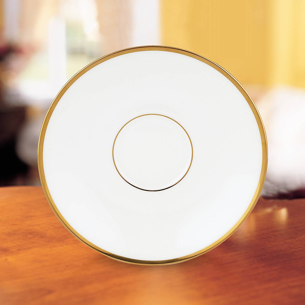 Continental Gold Trim Bone China Saucer – Microwave & Dishwasher Safe
