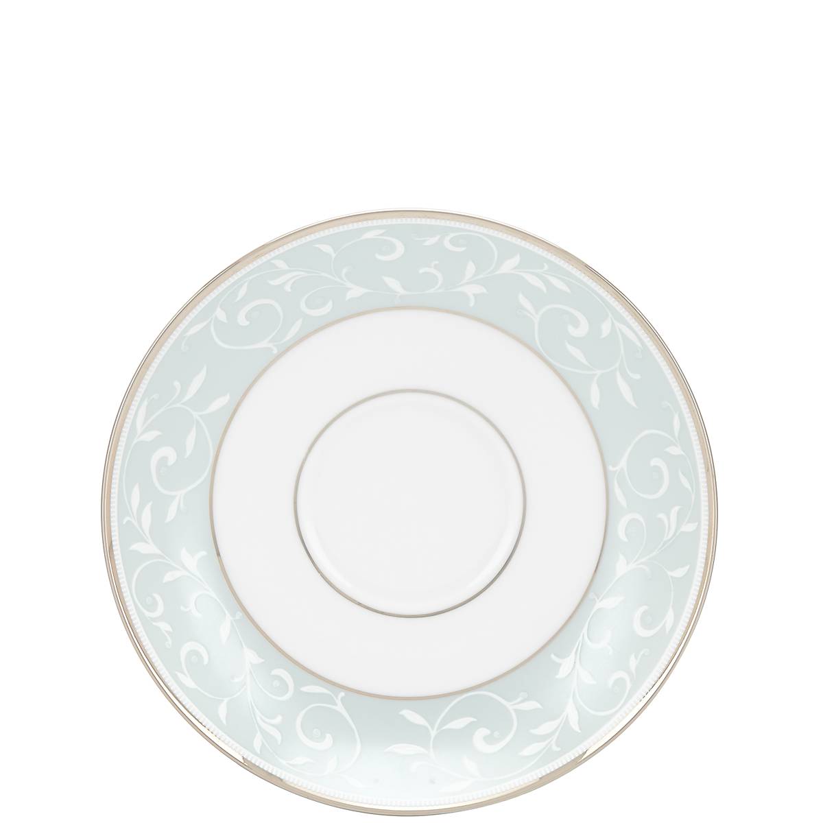Opal Innocence Blue Bone China Saucer with Platinum Accent