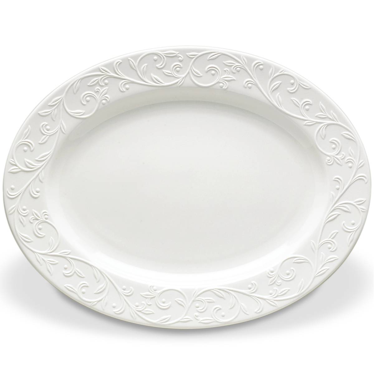 Opal Innocence 16" Oval Ceramic Serving Platter - Dishwasher Safe
