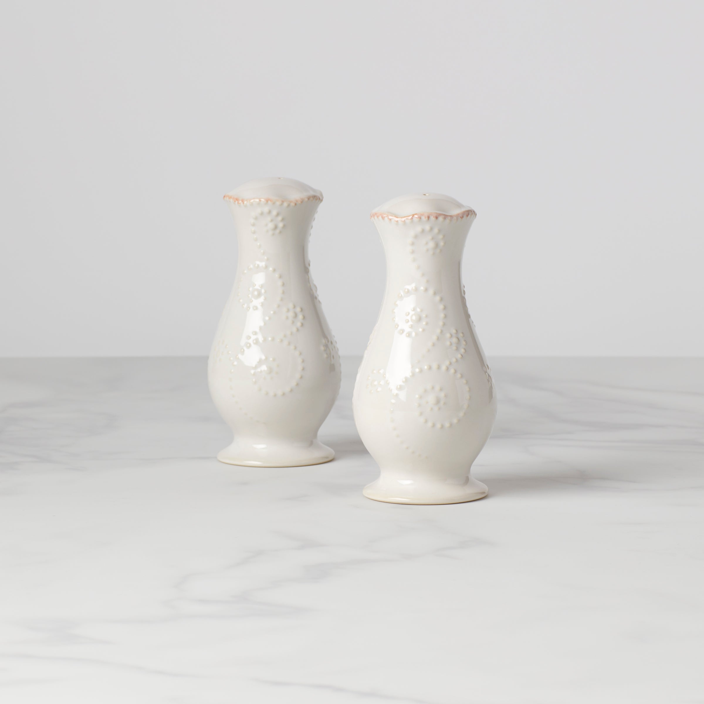 Handcrafted White Ceramic Salt and Pepper Shaker Set