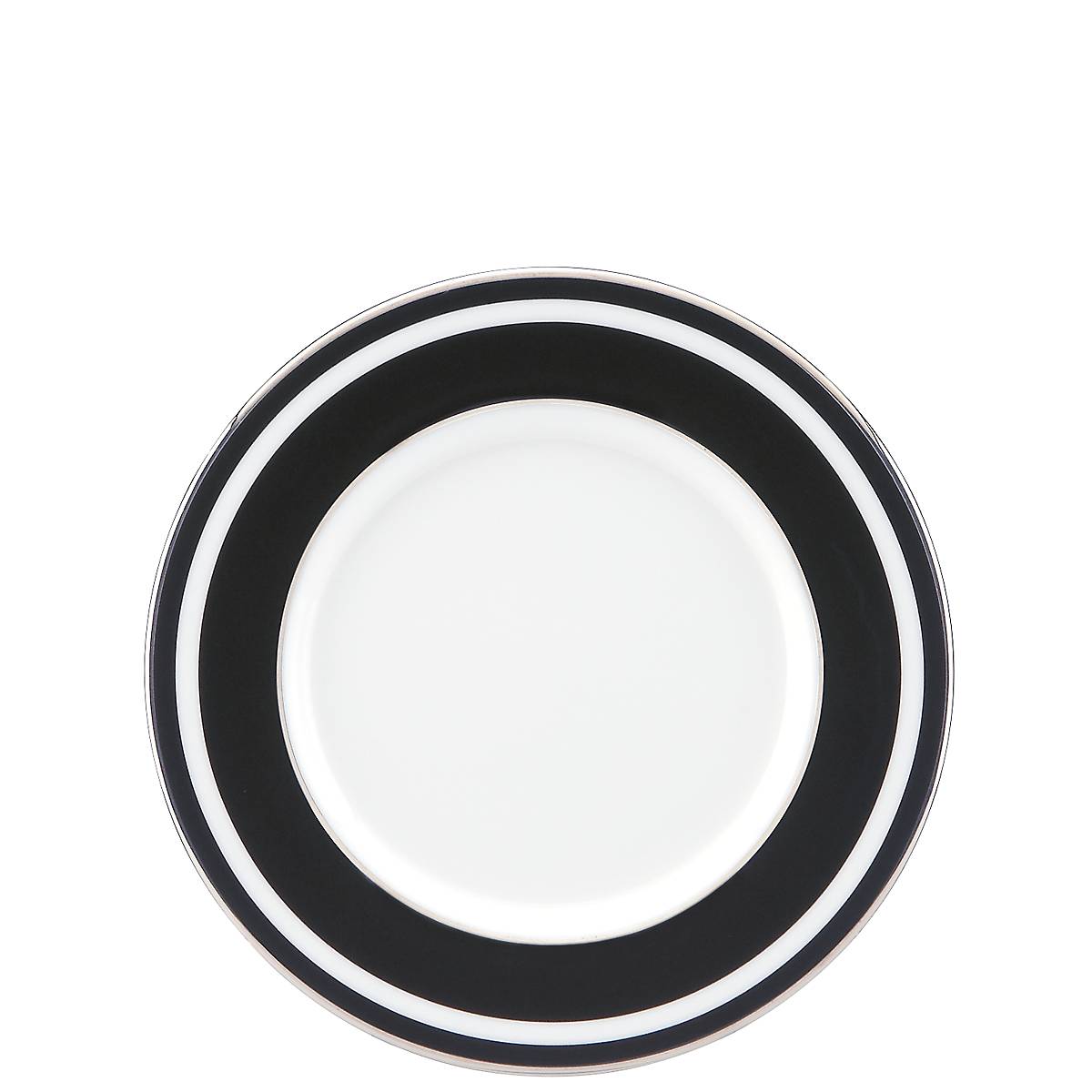 Parker Place White Ceramic Porcelain Saucer with Platinum Accents