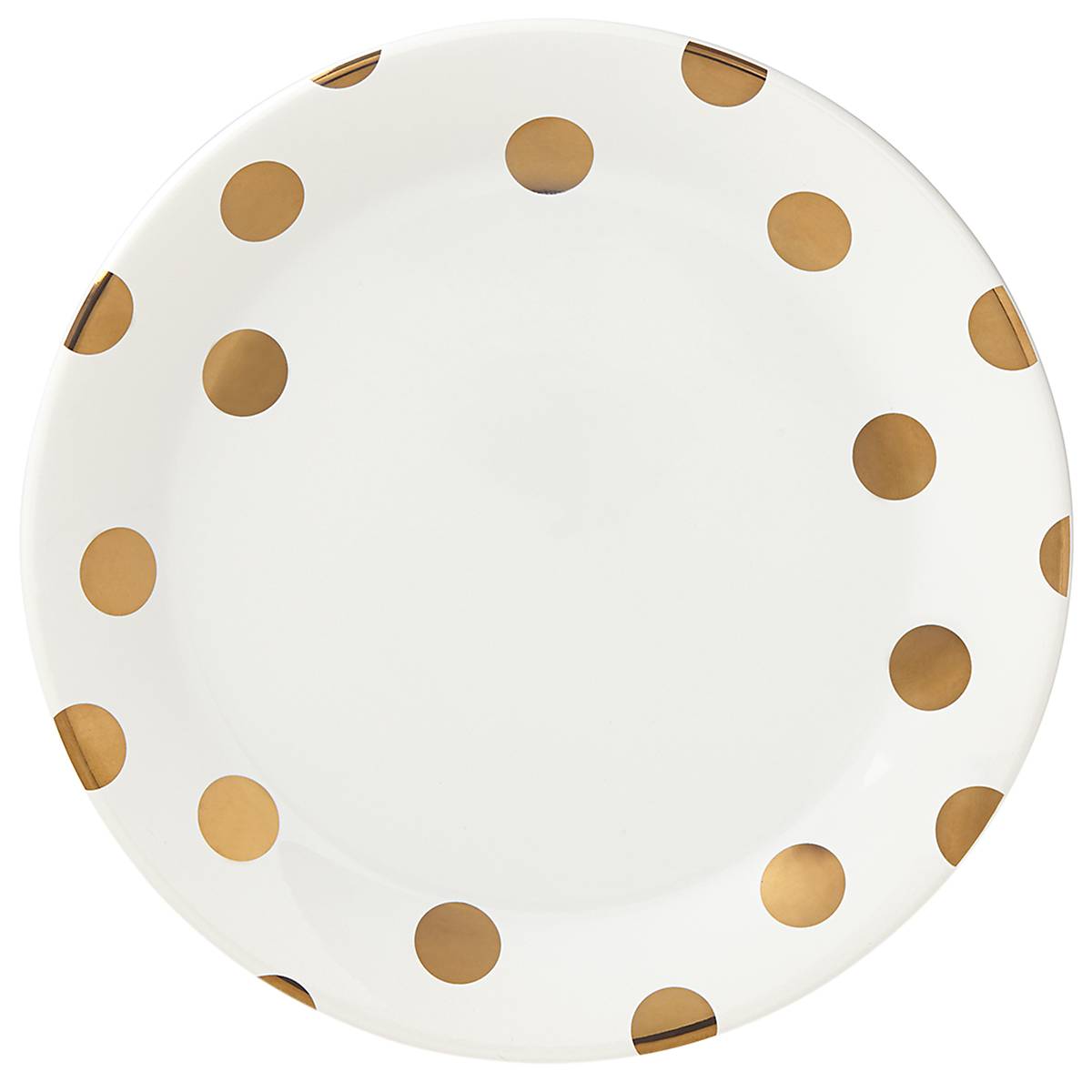 Kate Spade New York Deco Dot Gold Ceramic Dinner Plate