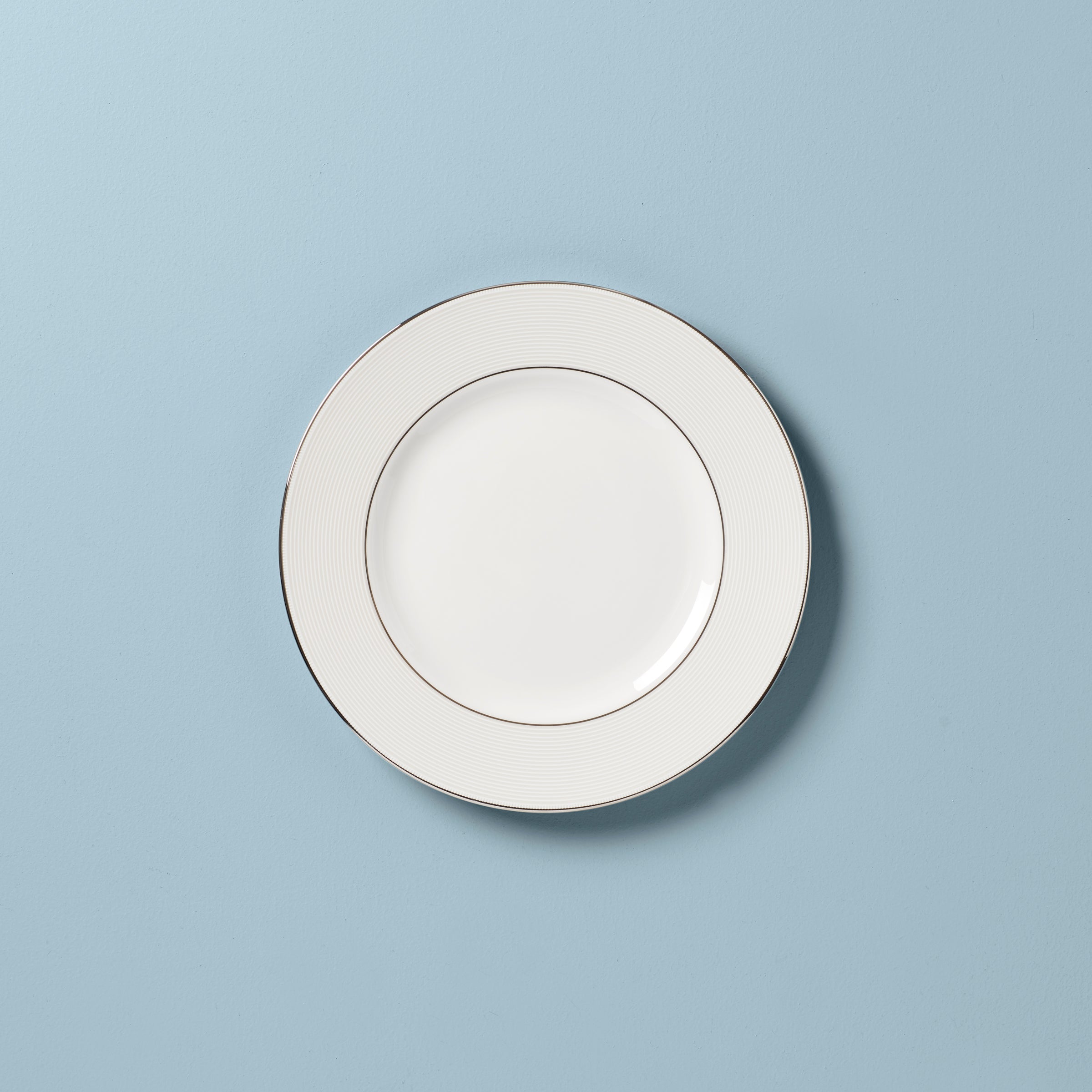 Opal Innocence Stripe Bone China Dinner Plate – Platinum Accented