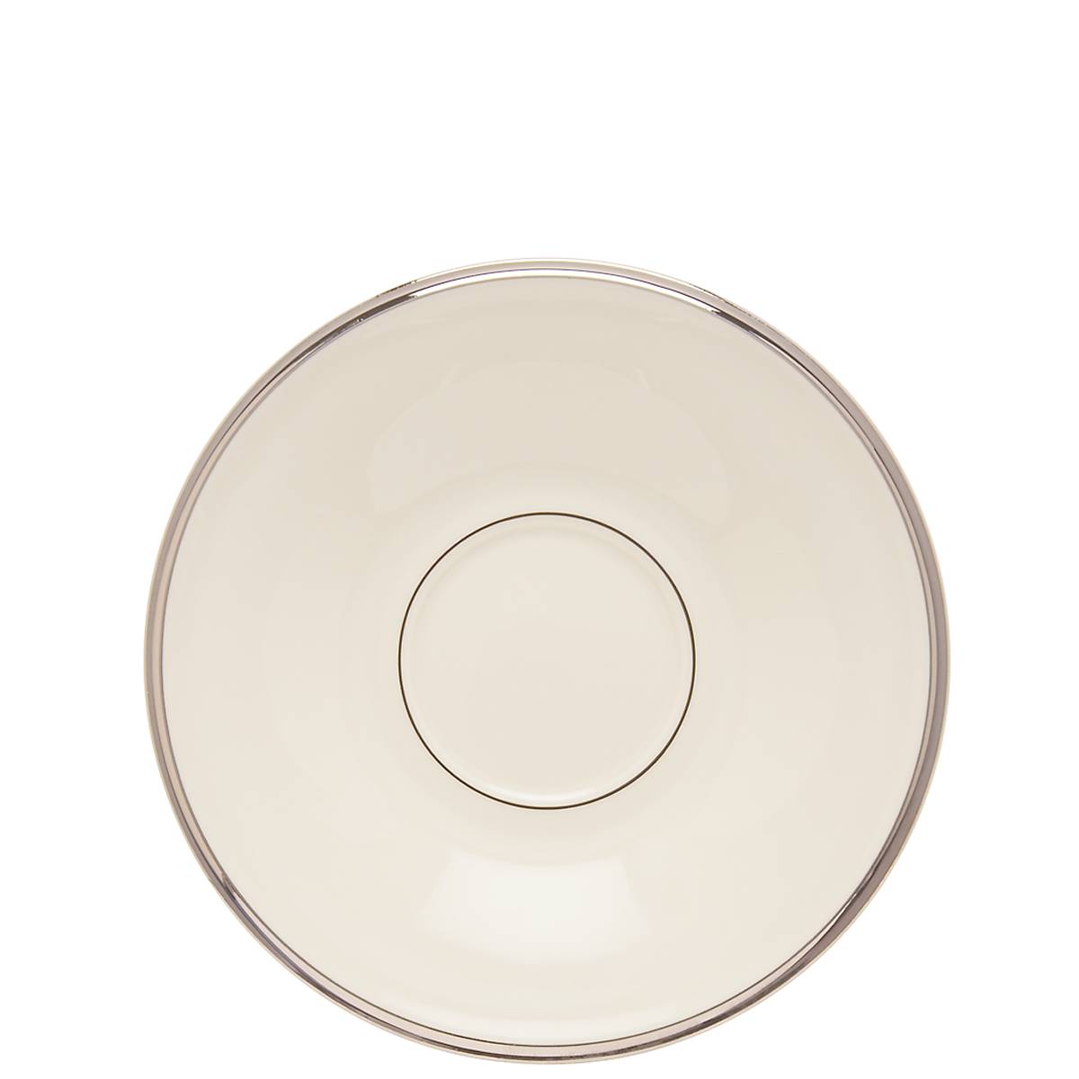 Solitaire Platinum Trim Ivory Bone China Saucer
