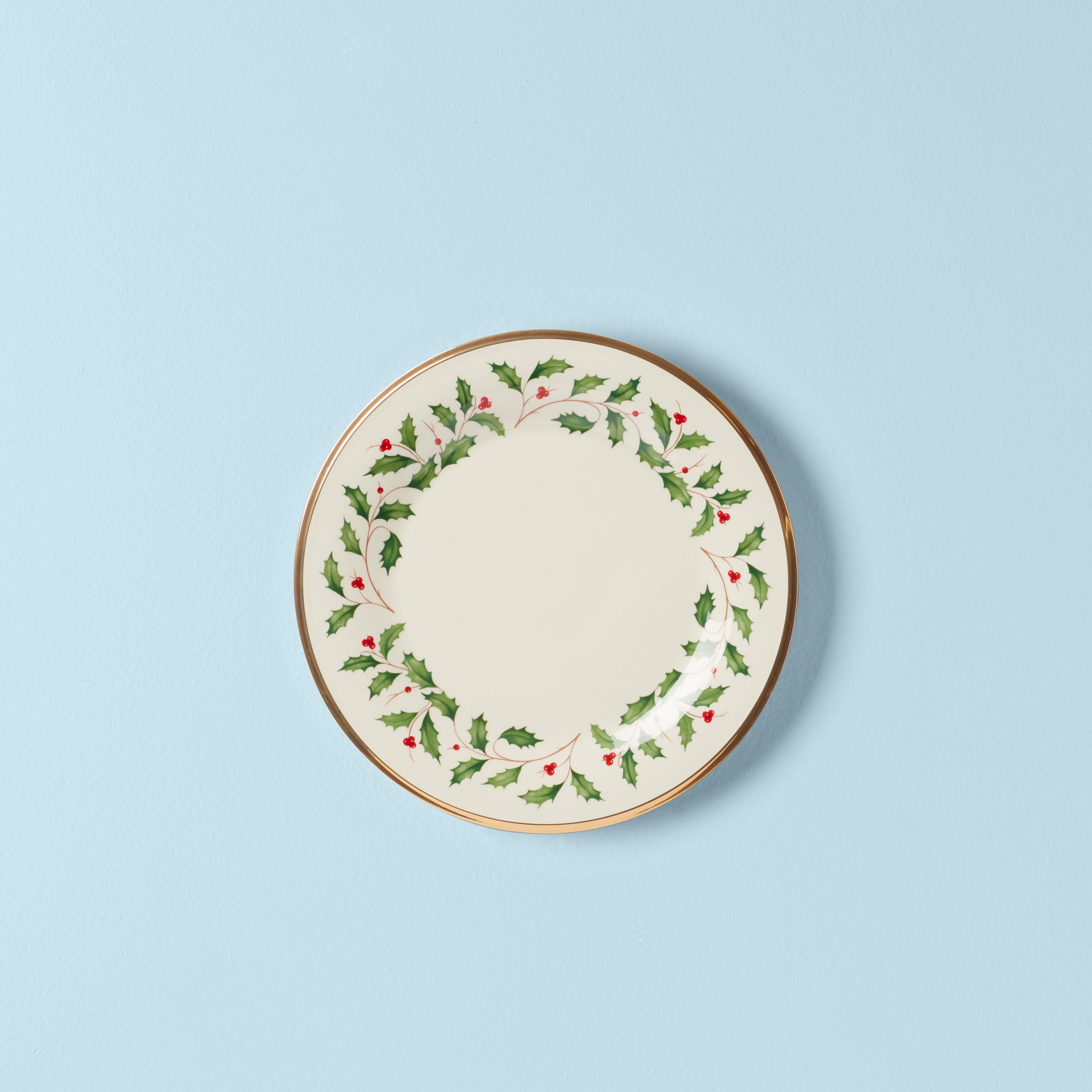 Lenox Holiday Dinner Plate with Gold Trim – Porcelain Christmas Tableware