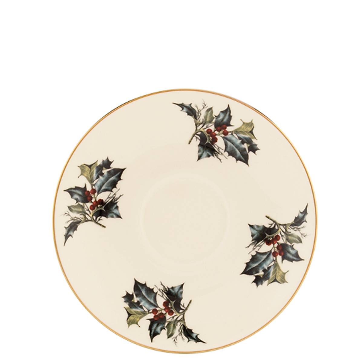 Lenox Winter Greetings Bone China Saucer with Gold Accents