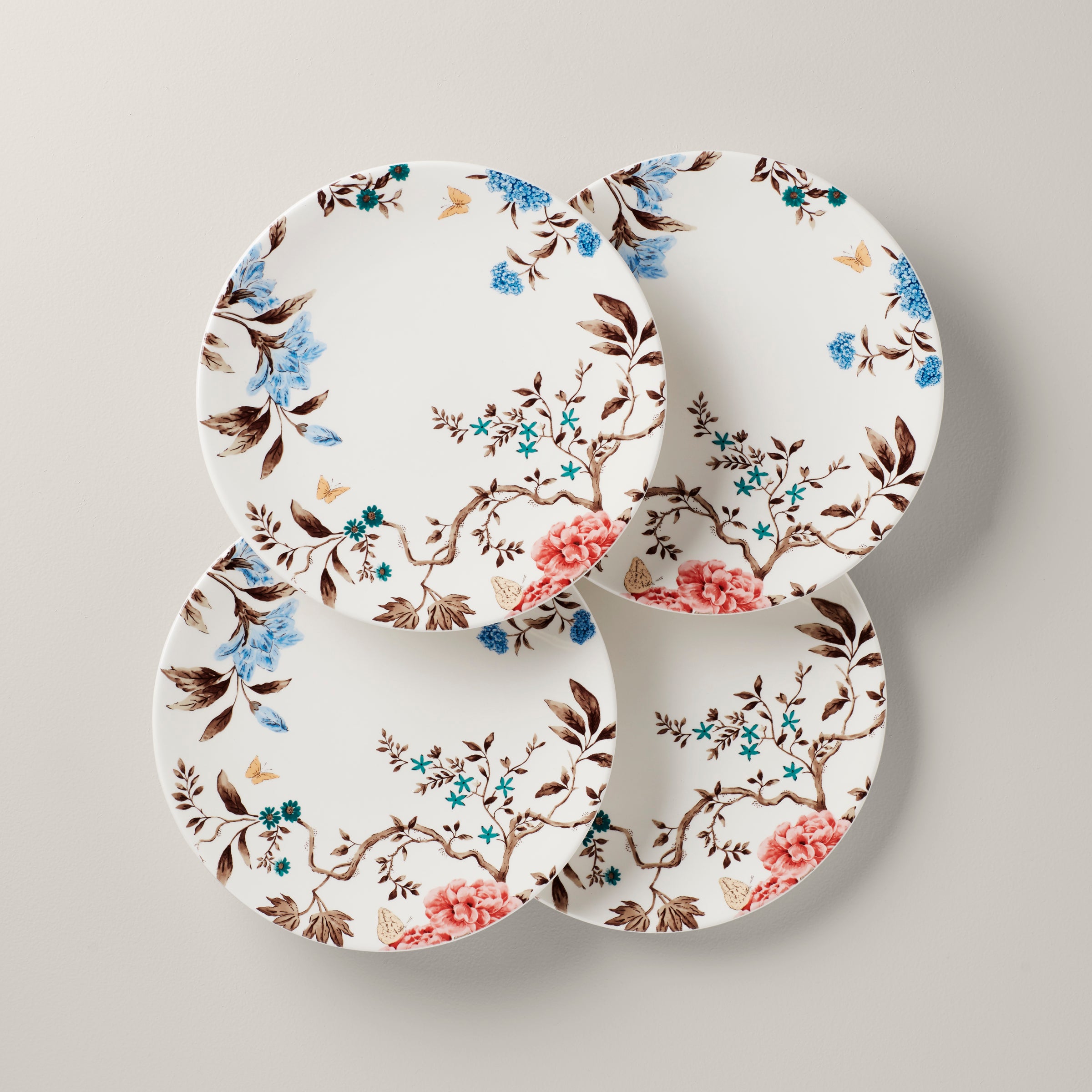 Sprig & Vine Floral Dinner Plates Set of 4 - Botanical Design