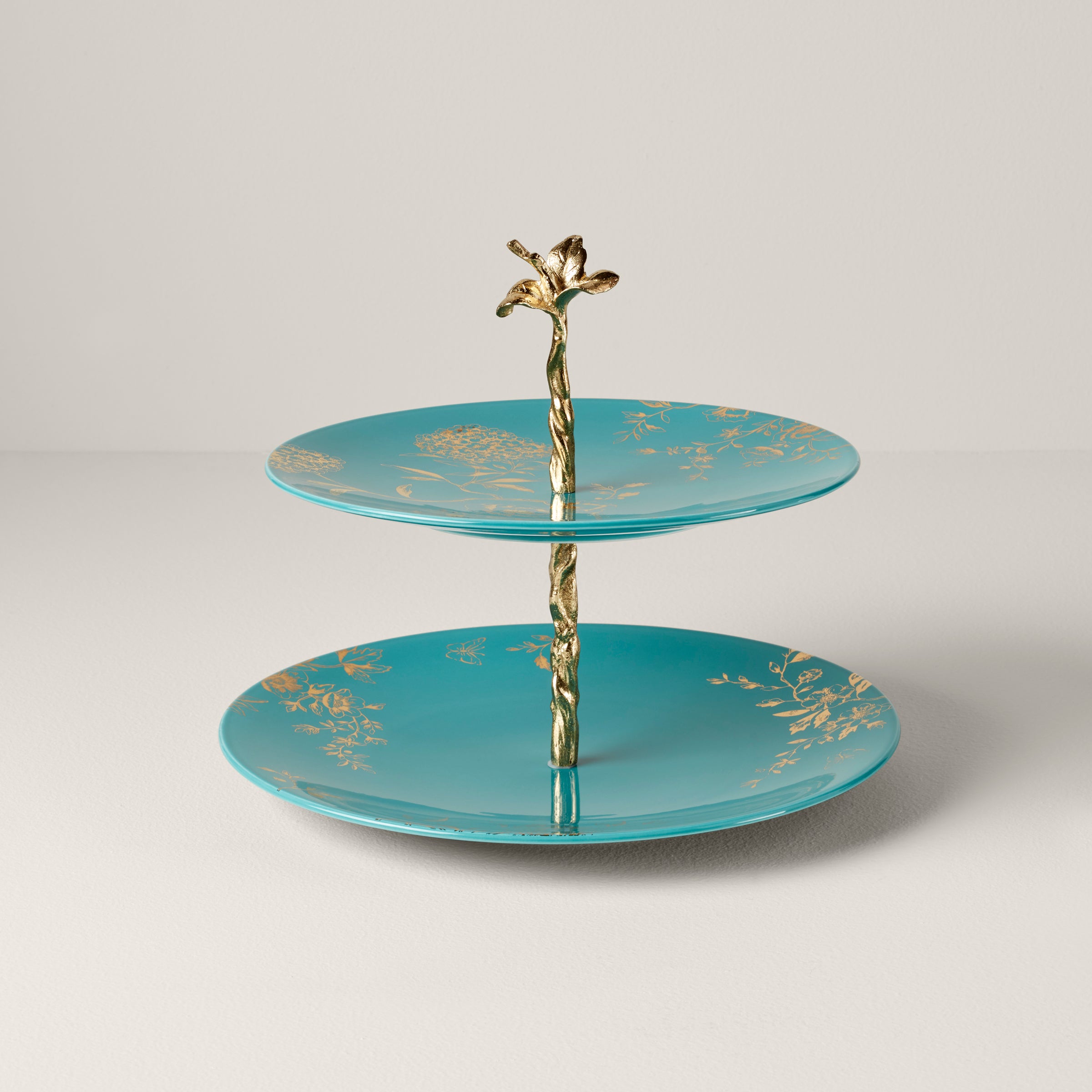 Floral 2-Tiered Serving Tray - Sprig & Vine Collection