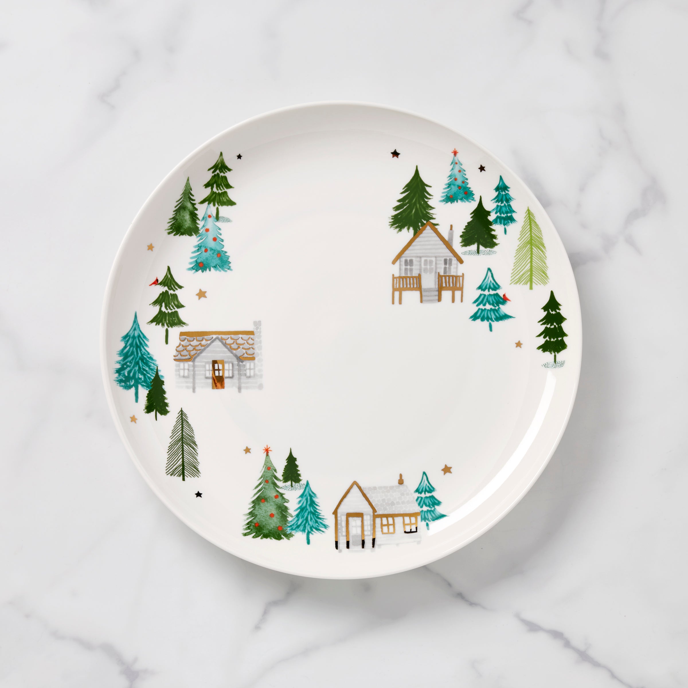 Balsam Lane Winter Scene Round Serving Platter