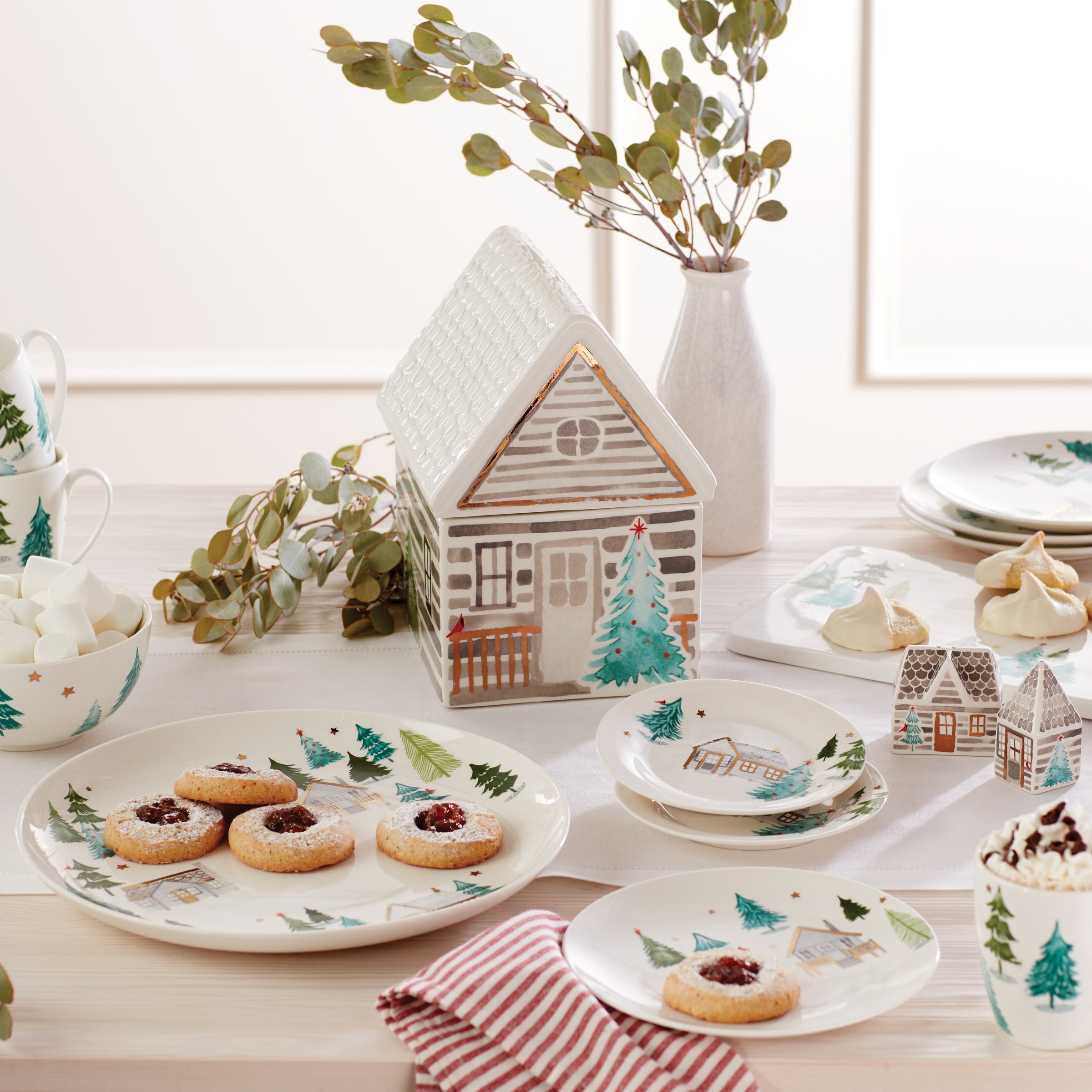 Balsam Lane Winter Scene Round Serving Platter