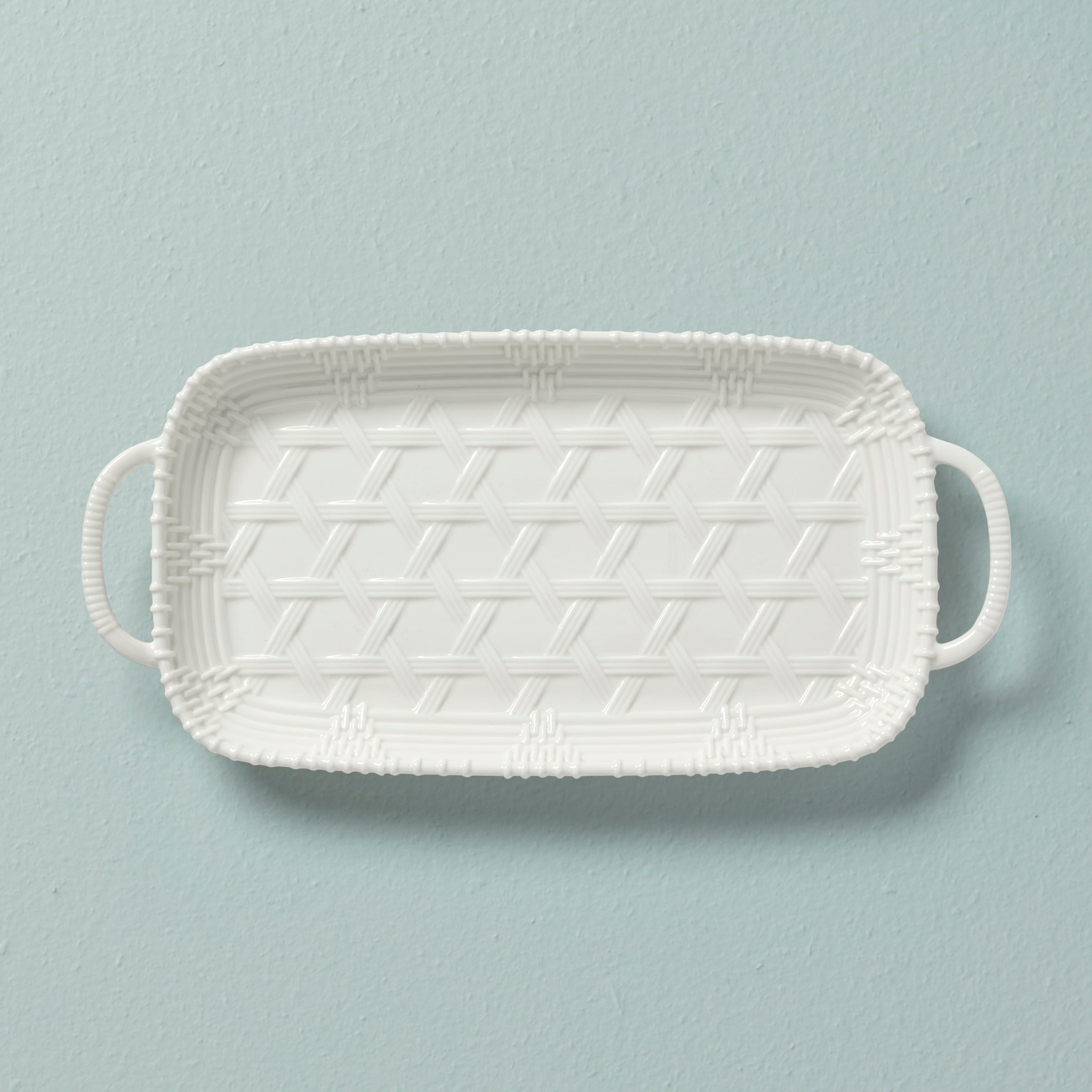 Wicker Creek Porcelain Serving Tray with Handles