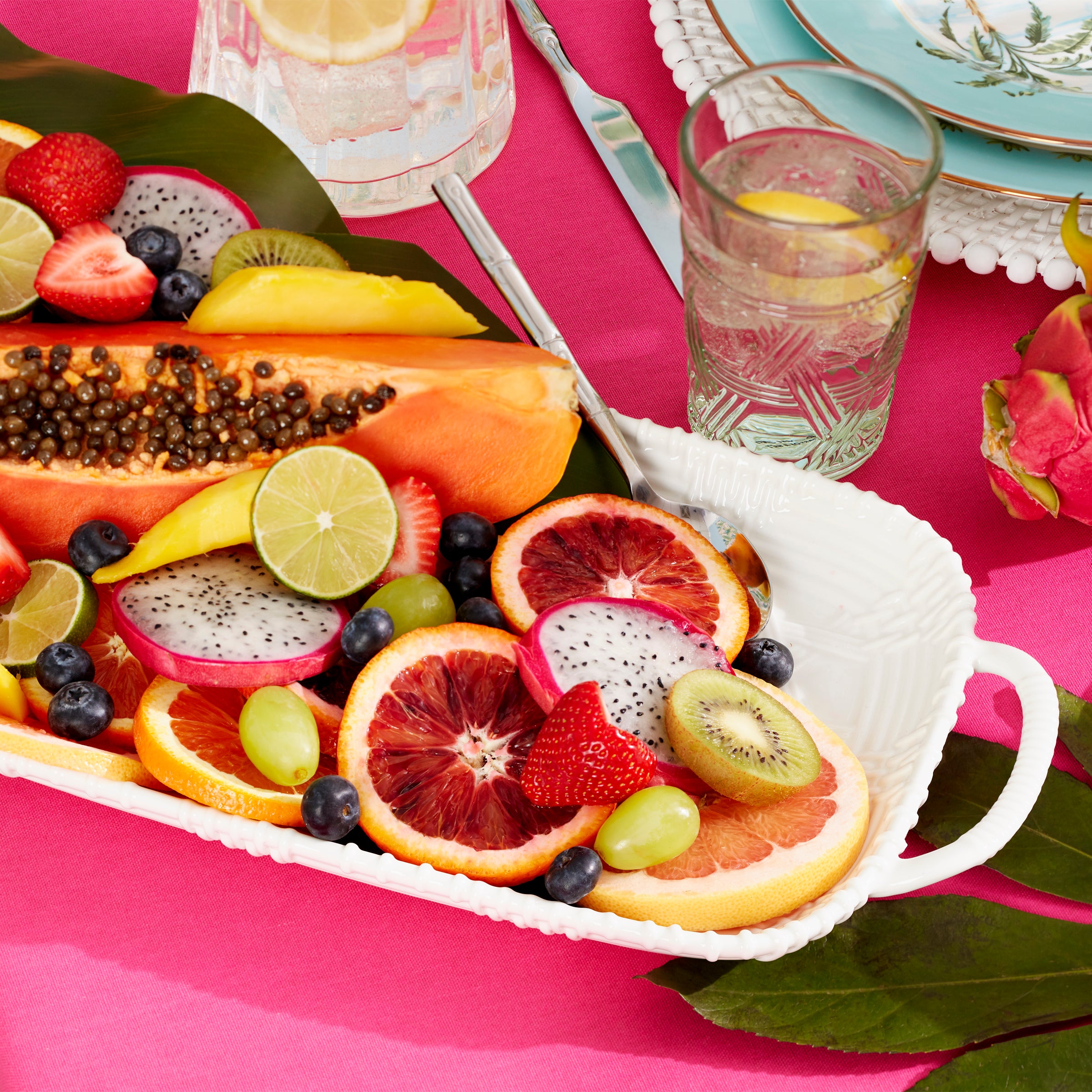Wicker Creek Porcelain Serving Tray with Handles