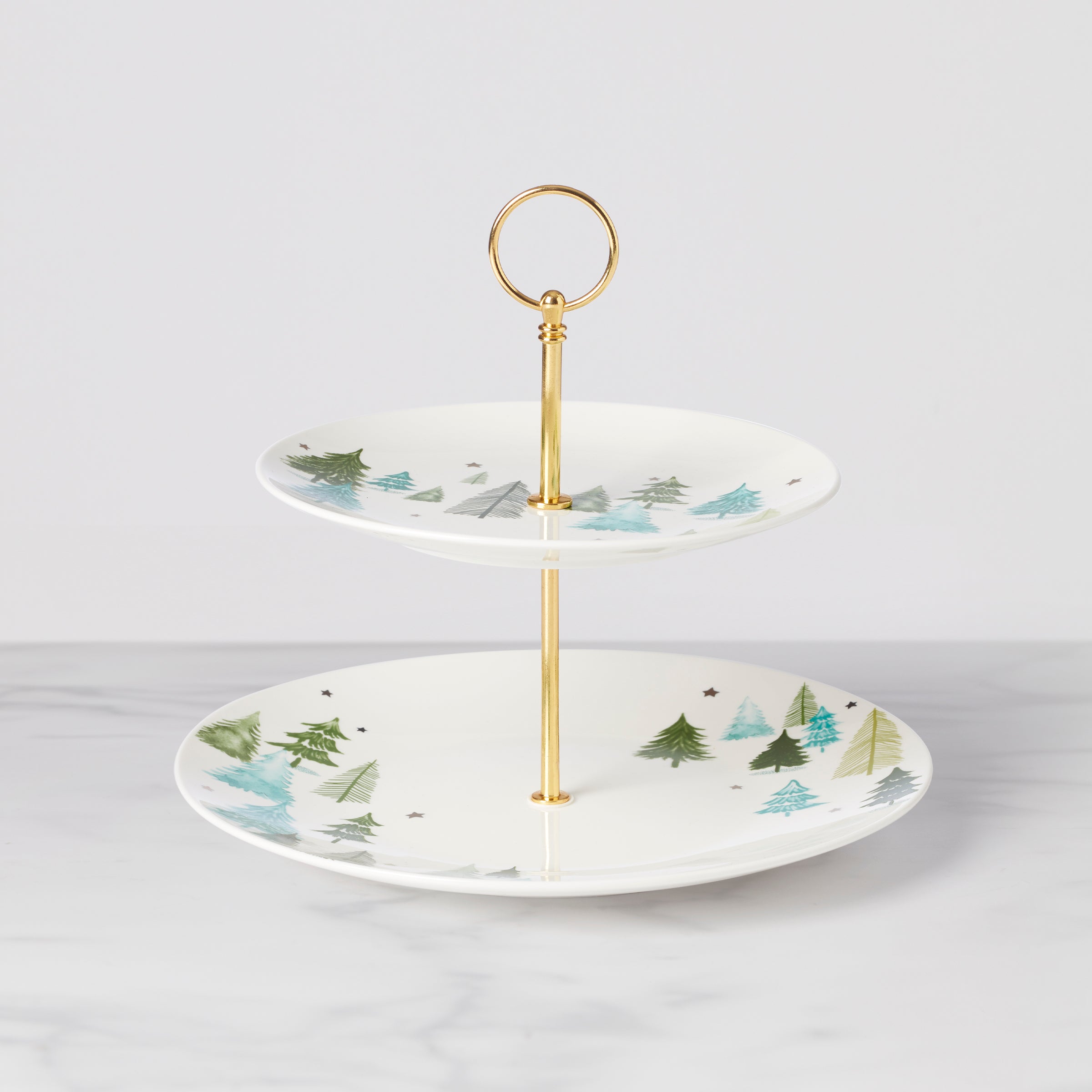 Balsam Lane 2-Tier Dessert Server with Winter Wonderland Design