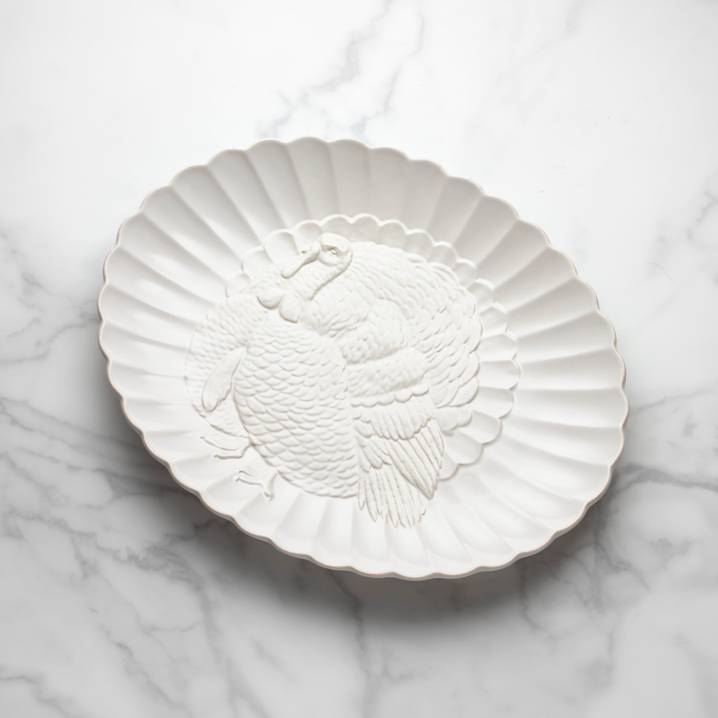 French Country Turkey Serving Platter - Scalloped Dishwasher Safe
