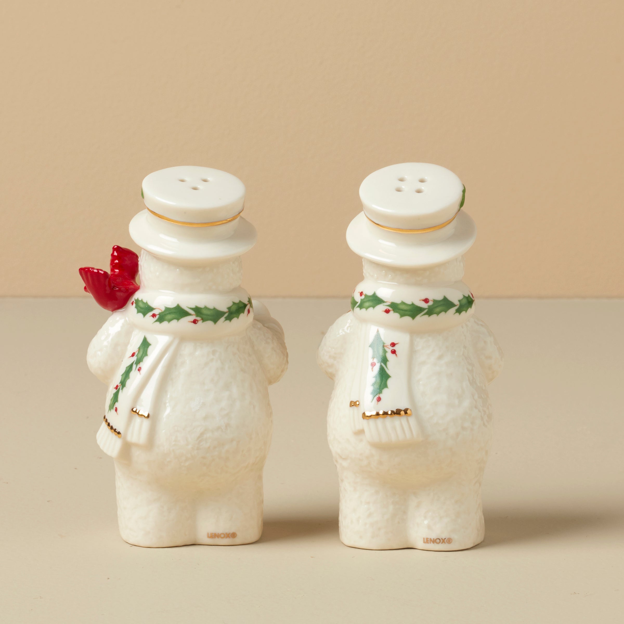 Festive Snowmen Salt and Pepper Shakers Set - Happy Holly Days