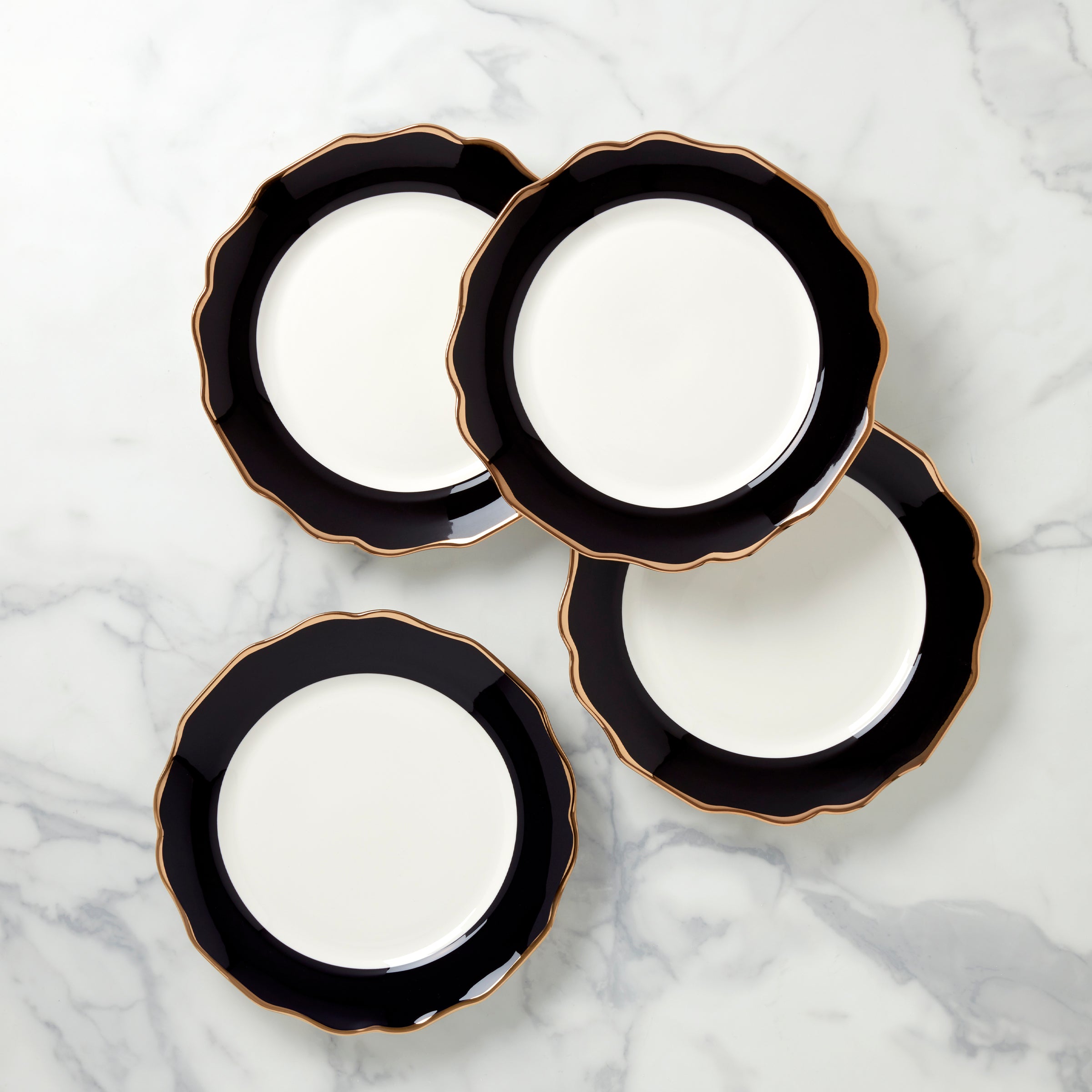 Black Porcelain Dinner Plates Set of 4 - Contempo Luxe