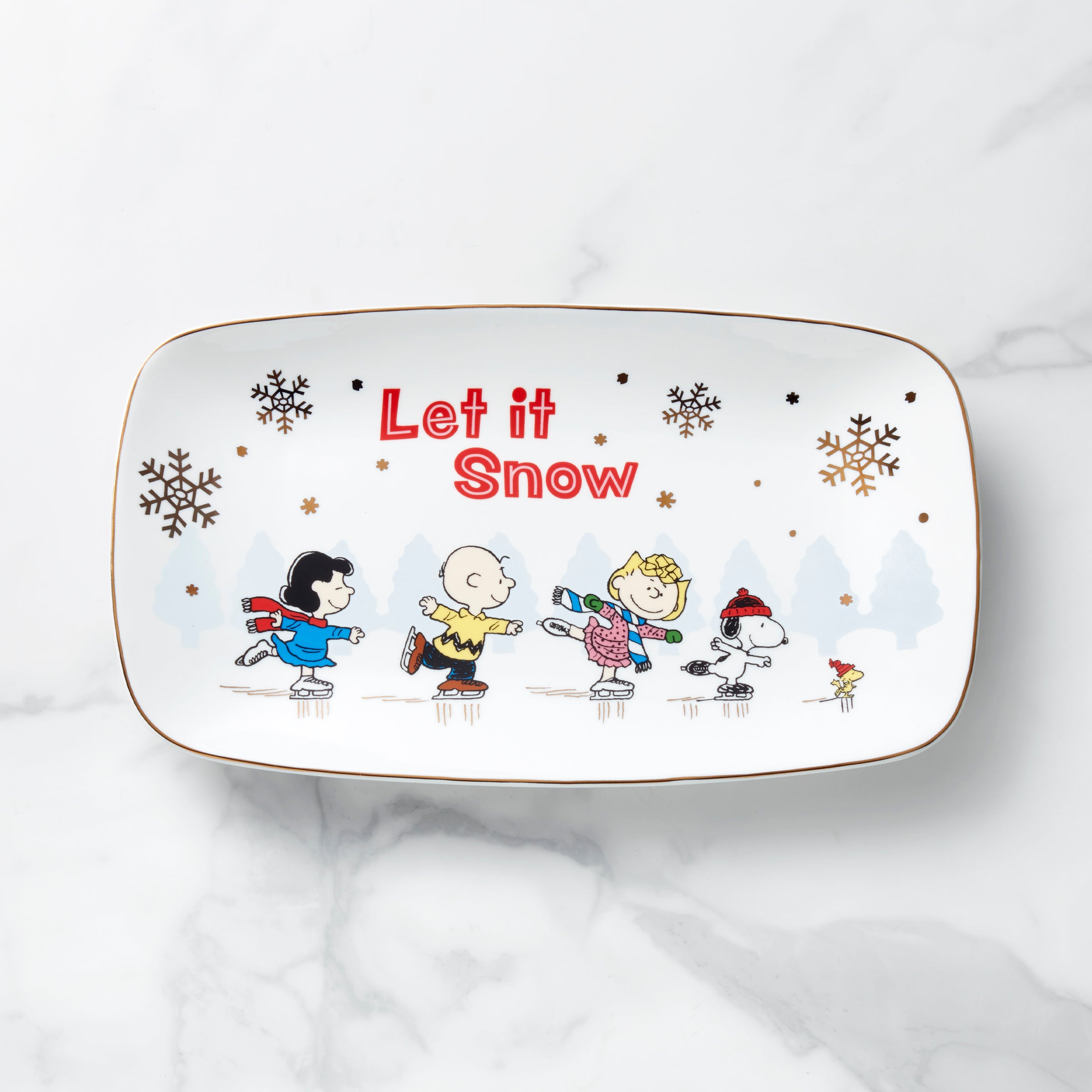 Snoopy Christmas Hors d'Oeuvres Tray with Woodstock